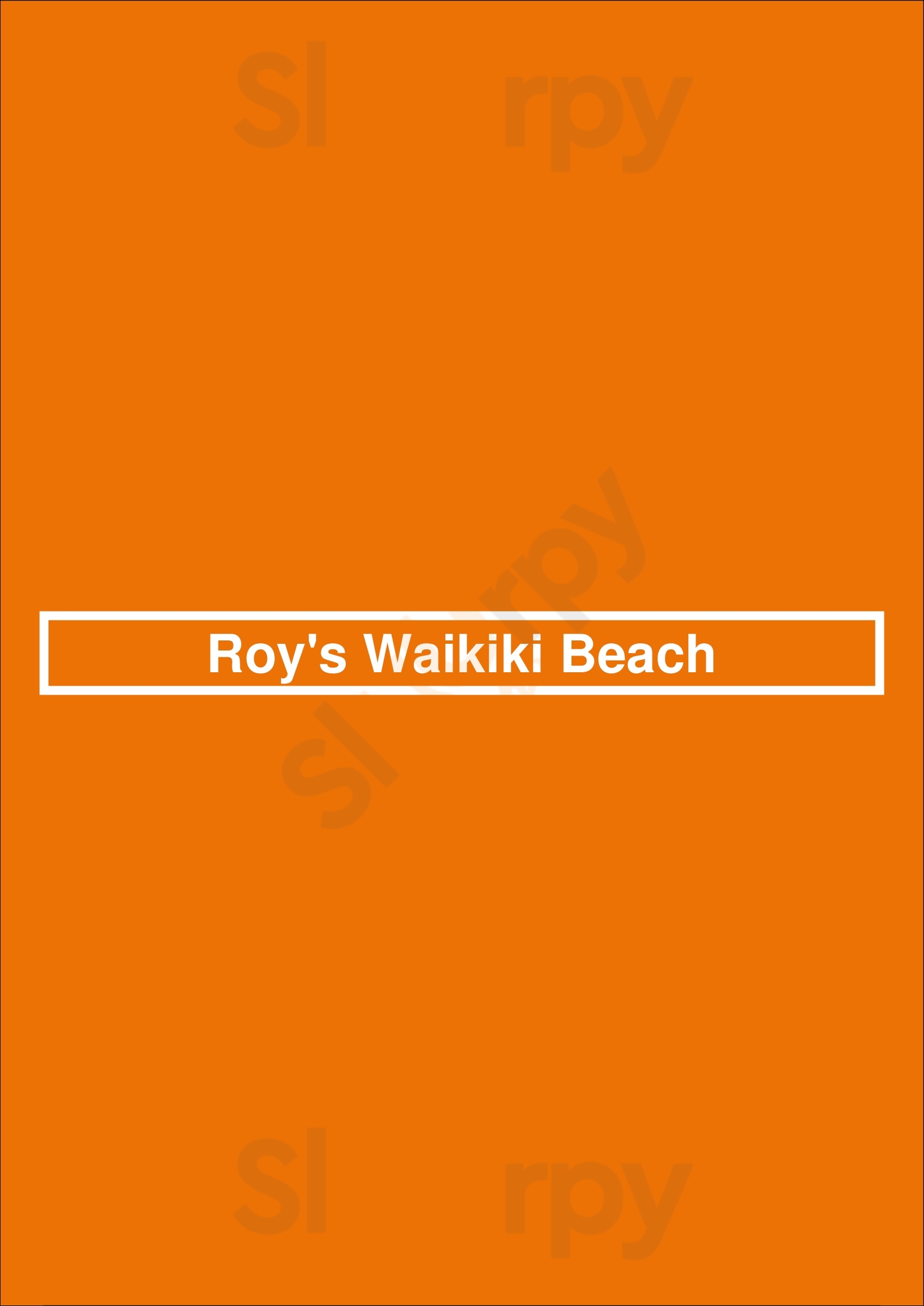 Roy's Waikiki Beach Honolulu Menu - 1