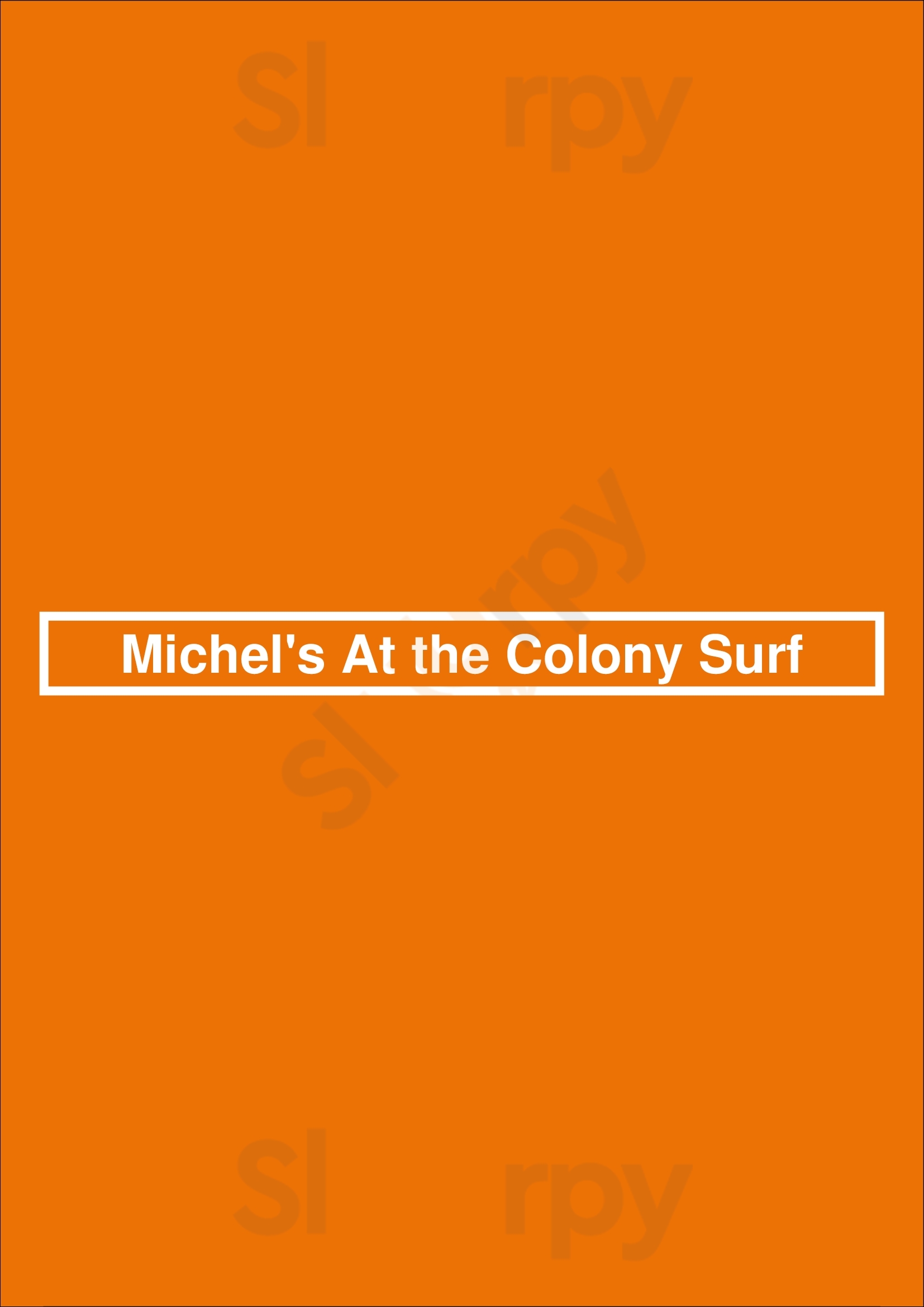 Michel's At The Colony Surf Honolulu Menu - 1