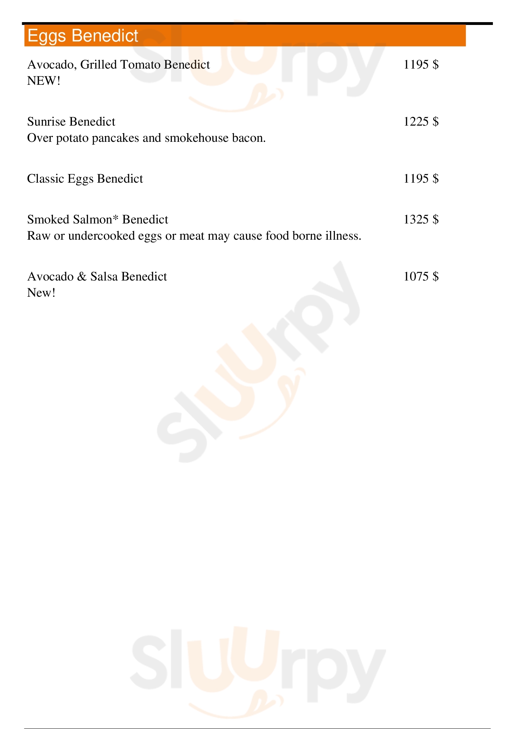 Skillets Naples Airport Pulling menù, Naples Main Menu Sluurpy