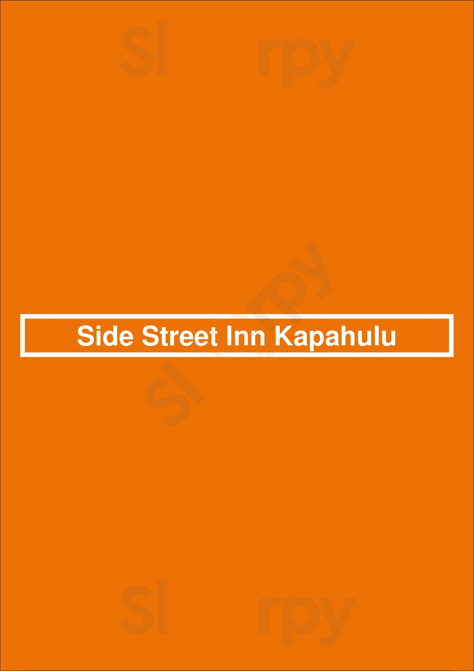 Side Street Inn Kapahulu Honolulu Menu - 1