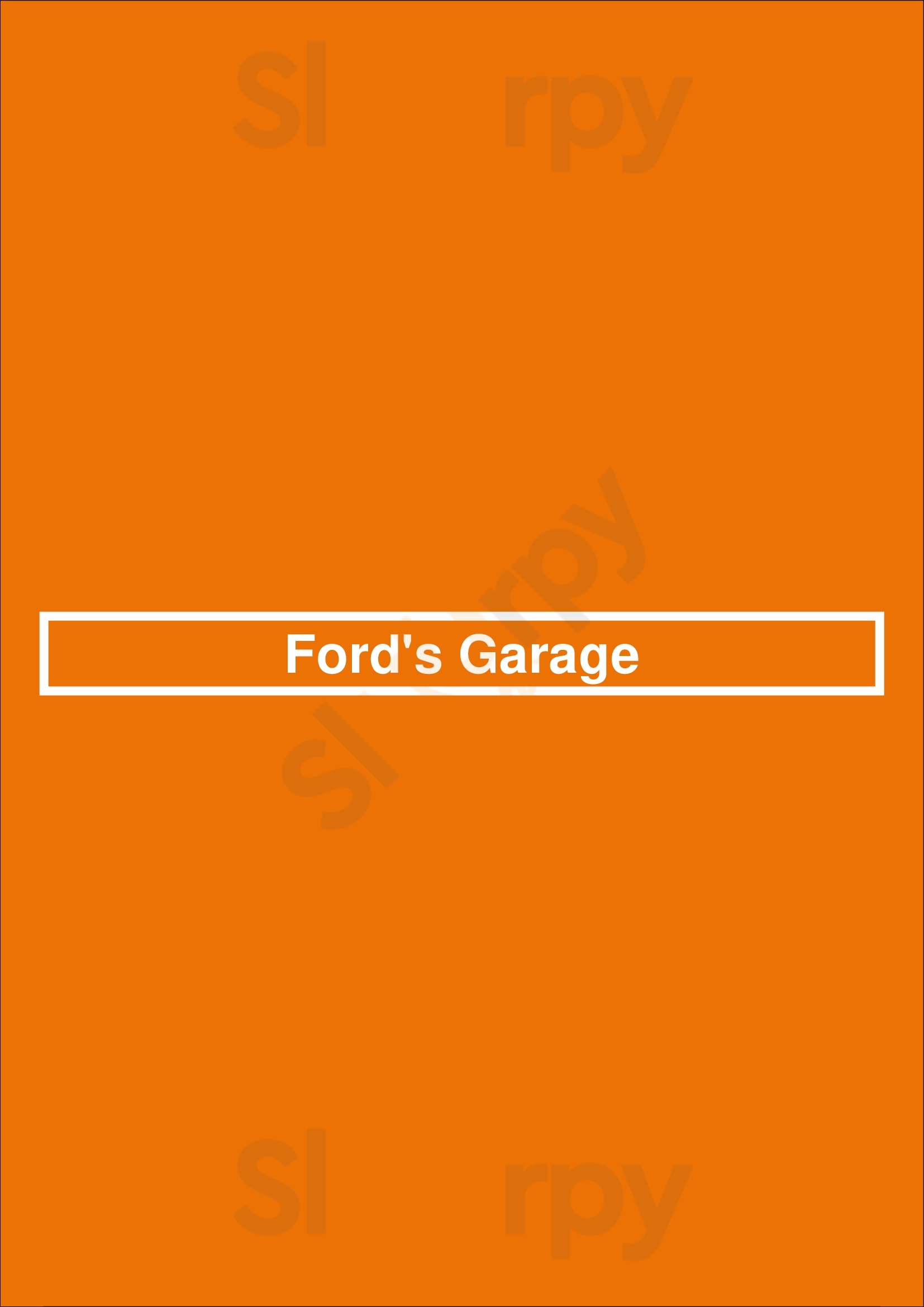 Ford's Garage Orlando Orlando Menu - 1