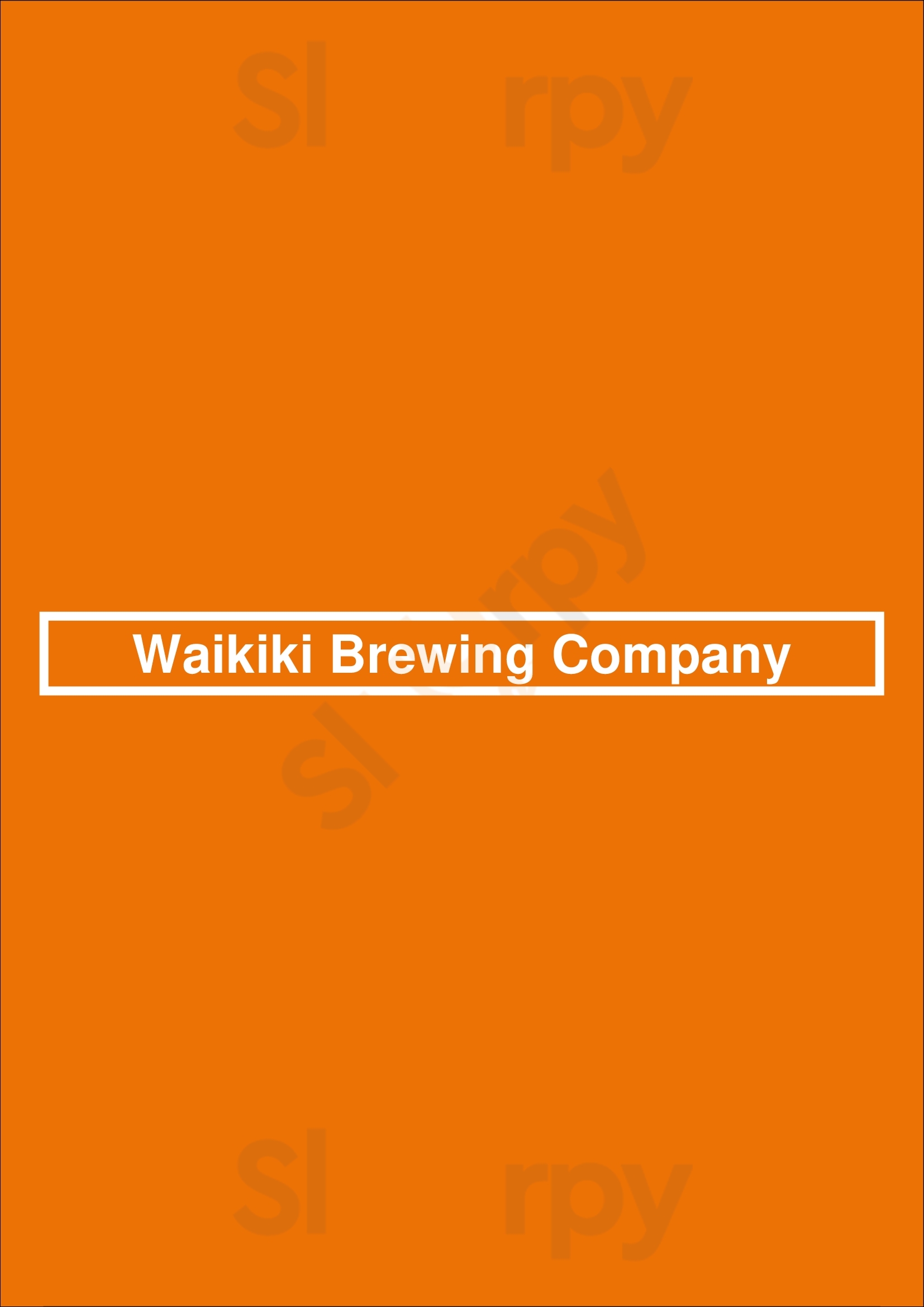 Waikiki Brewing Company Honolulu Menu - 1