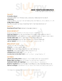 Tango Contemporary Cafe menu