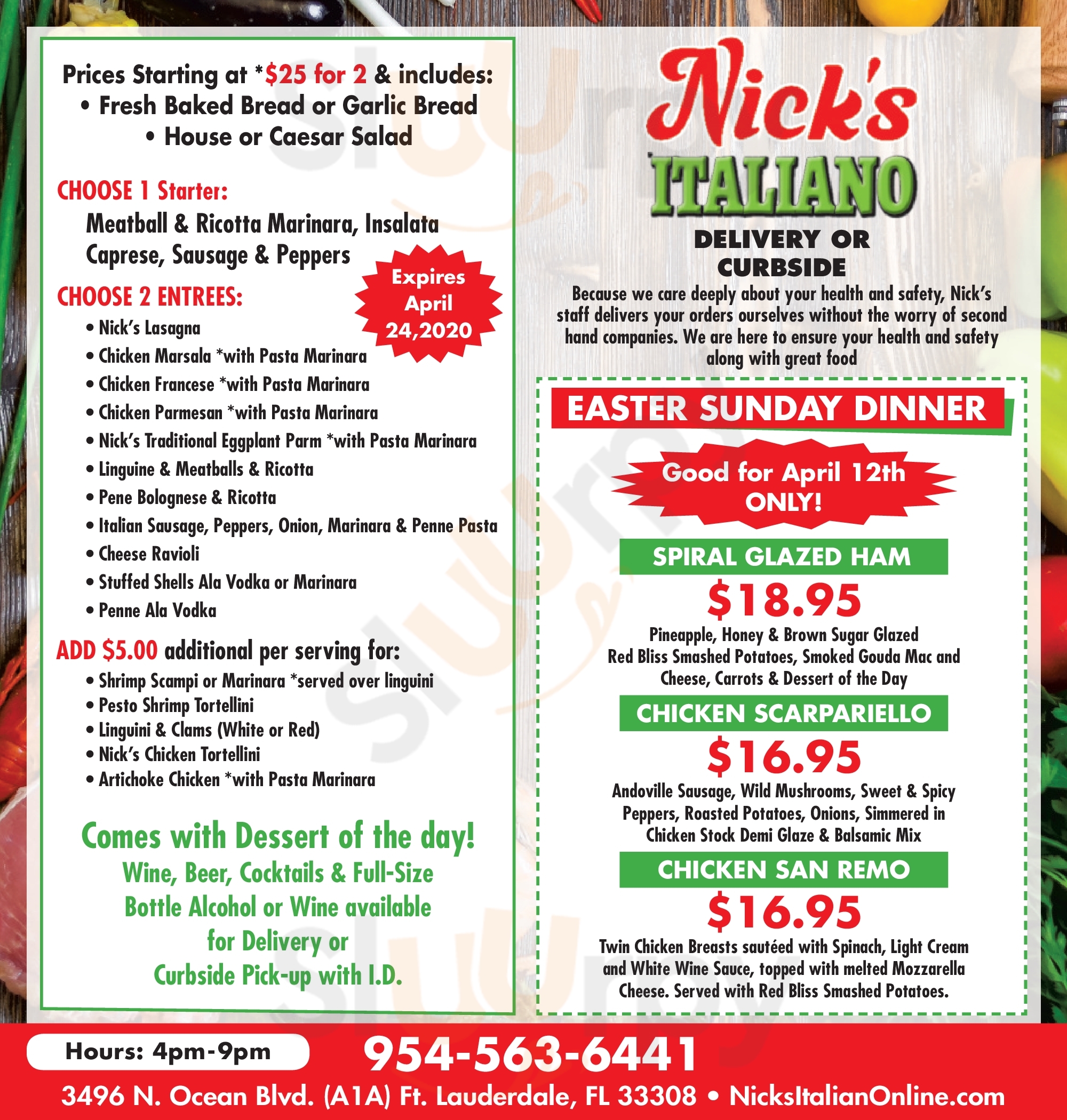 Nick's Italian Restaurants Fort Lauderdale Menu - 1