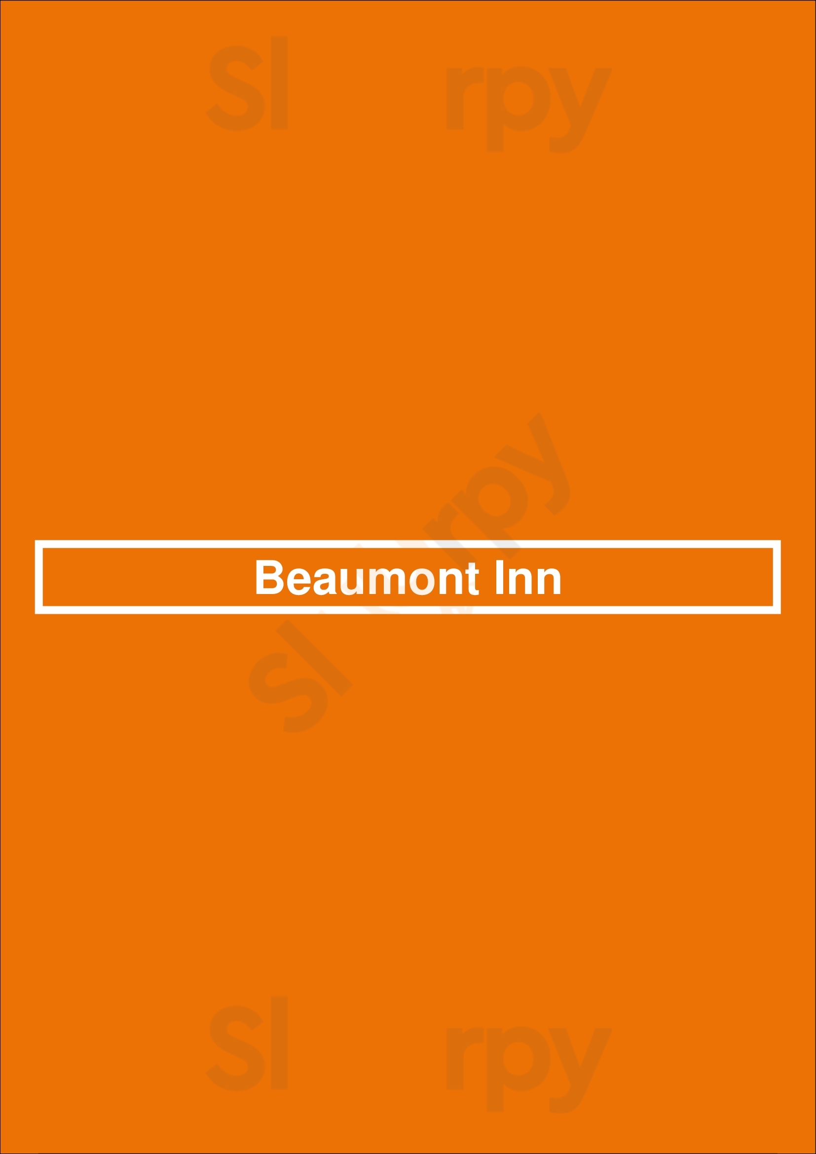 Beaumont Inn Dallas Menu - 1