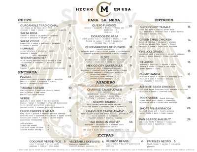 Chico Malo menu