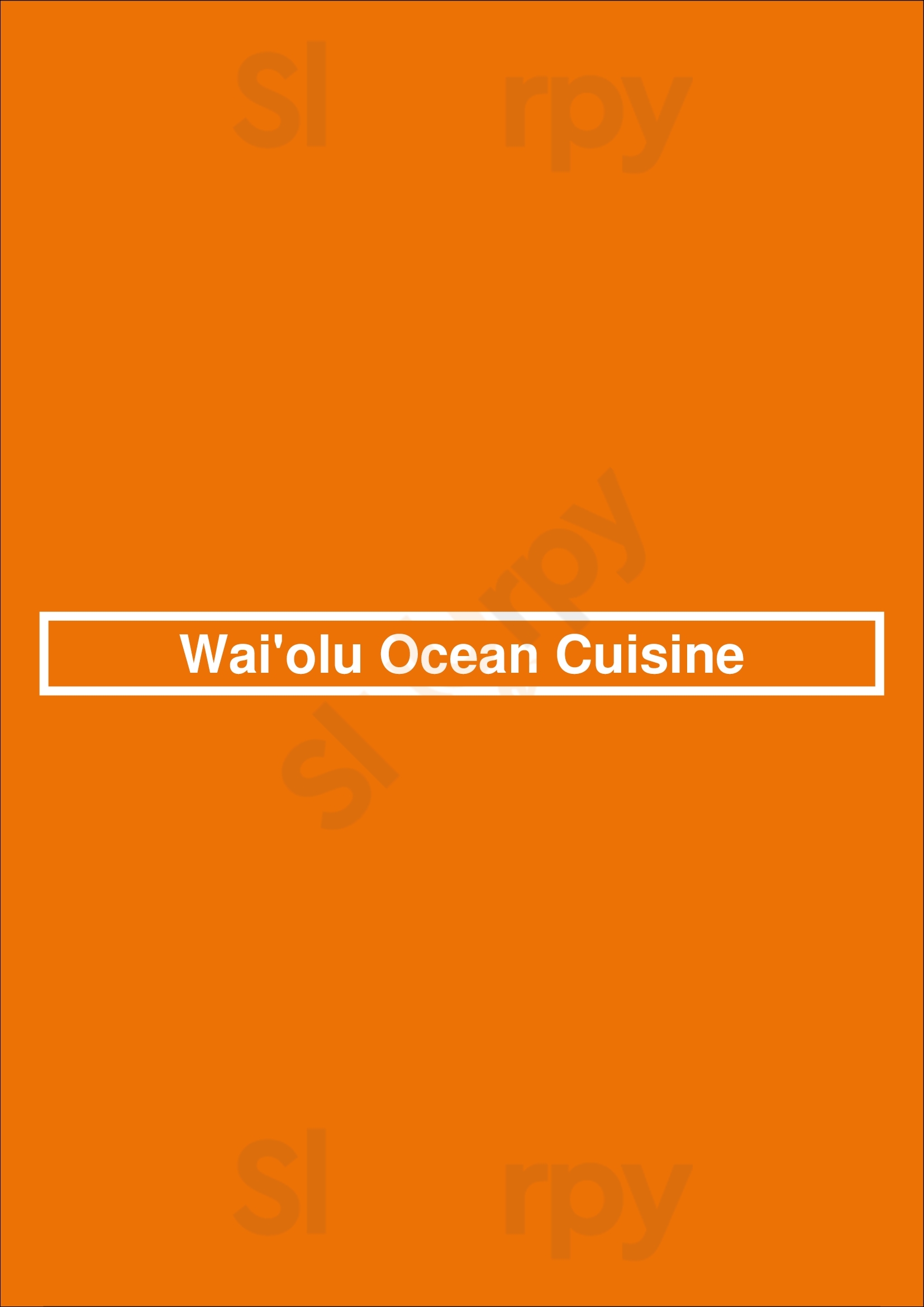 Wai'olu Ocean Cuisine Honolulu Menu - 1