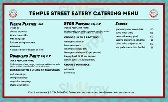 Temple Street Eatery menu