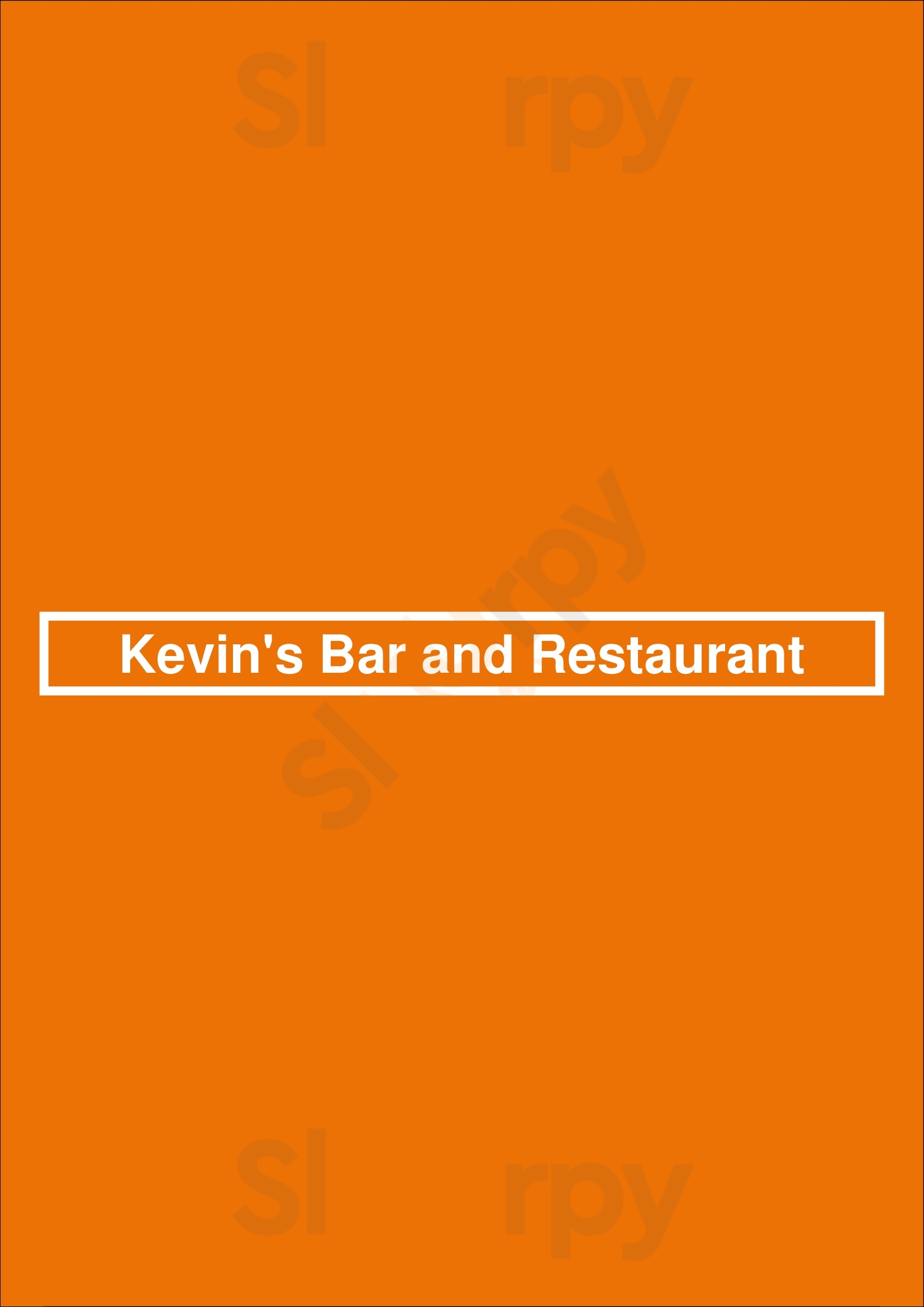 Kevin's Bar And Restaurant Kingston Menu - 1