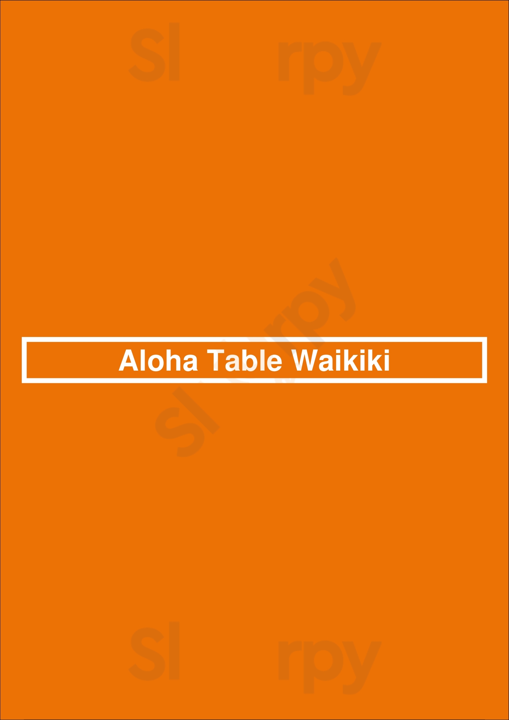 Aloha Table Waikiki Honolulu Menu - 1
