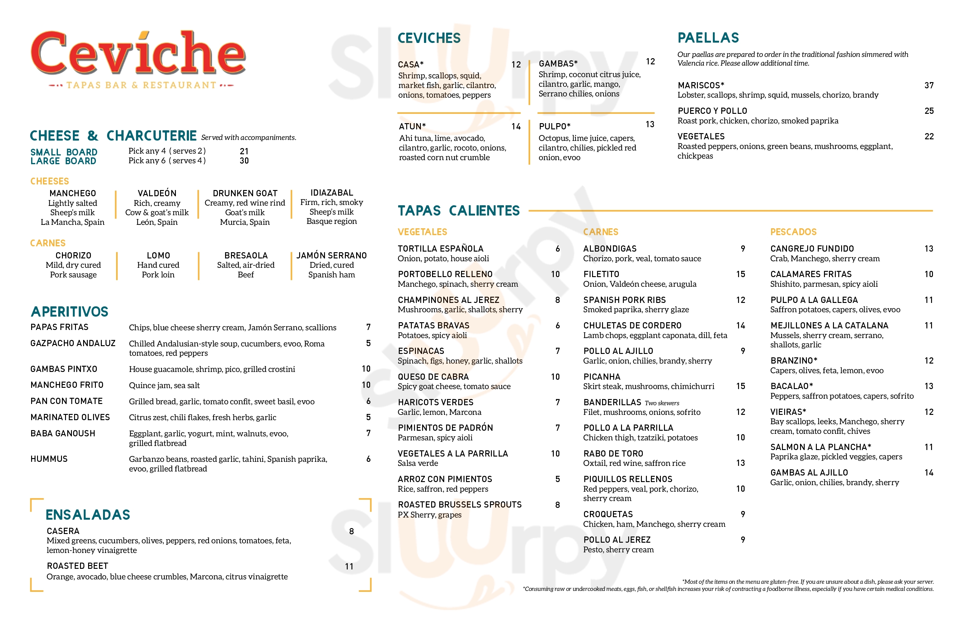 Ceviche Tapas Bar And Restaurant Orlando Menu - 1