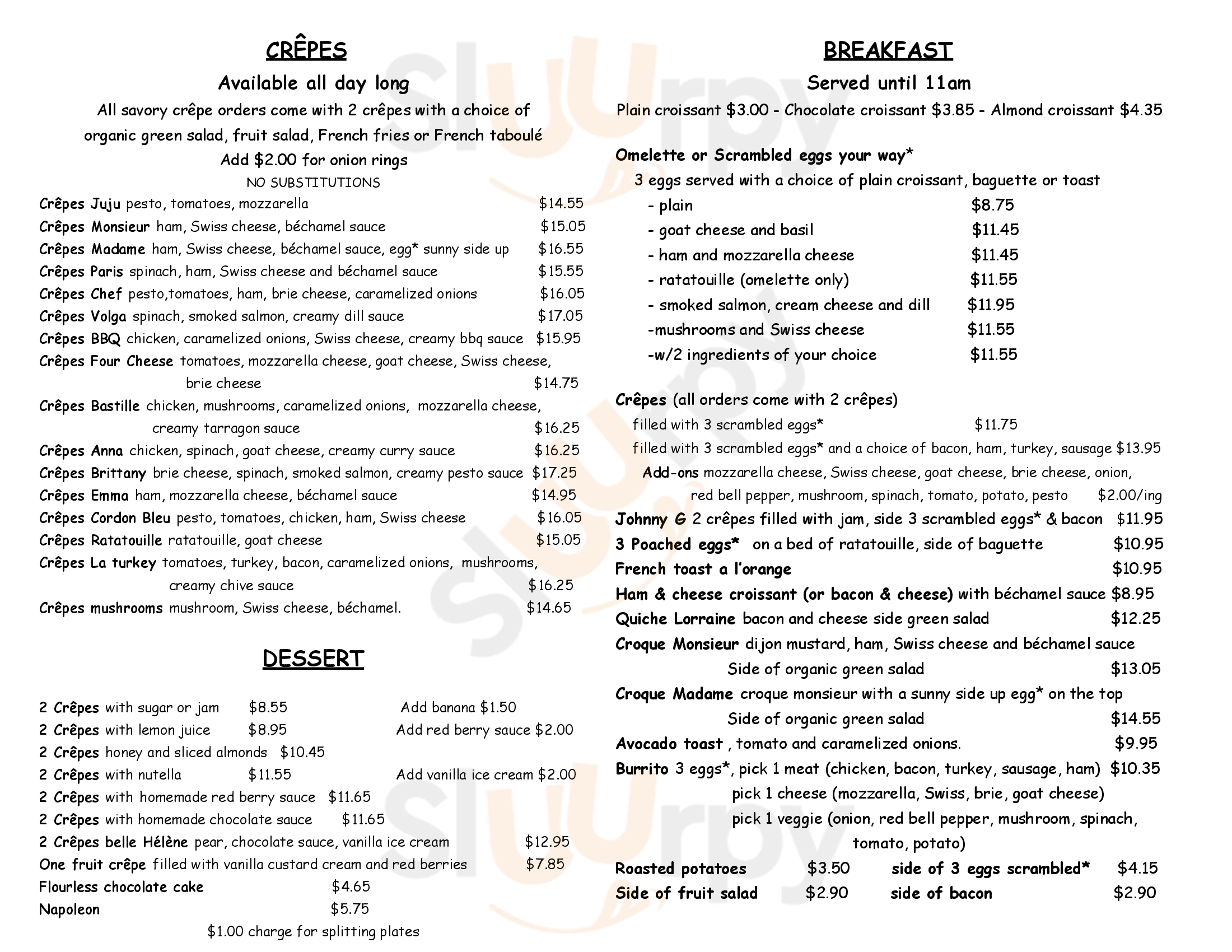 Cafe Paris Scottsdale Menu - 1