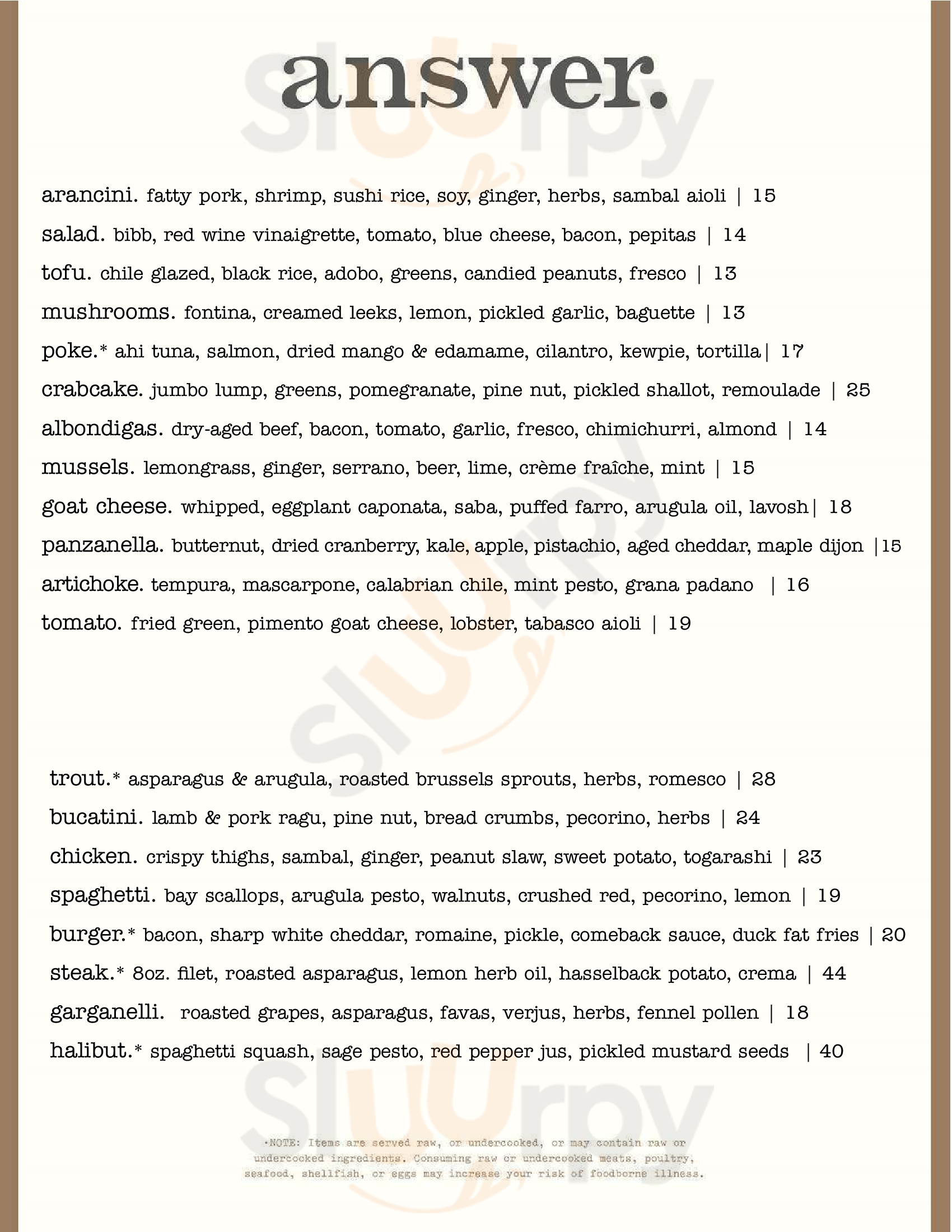 Main Menu - Answer