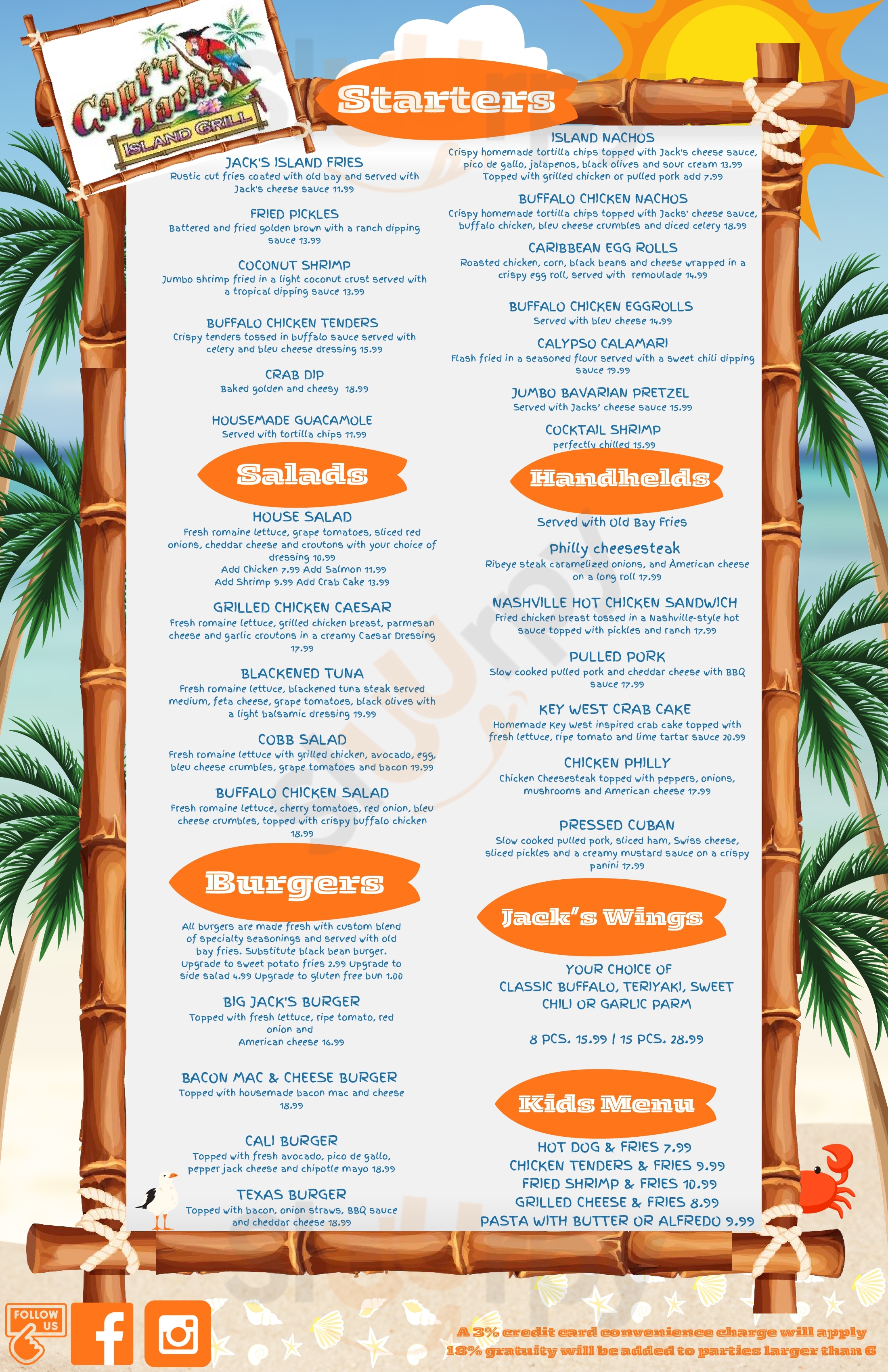 Capt'n Jack's Island Grill Wildwood Menu - 1