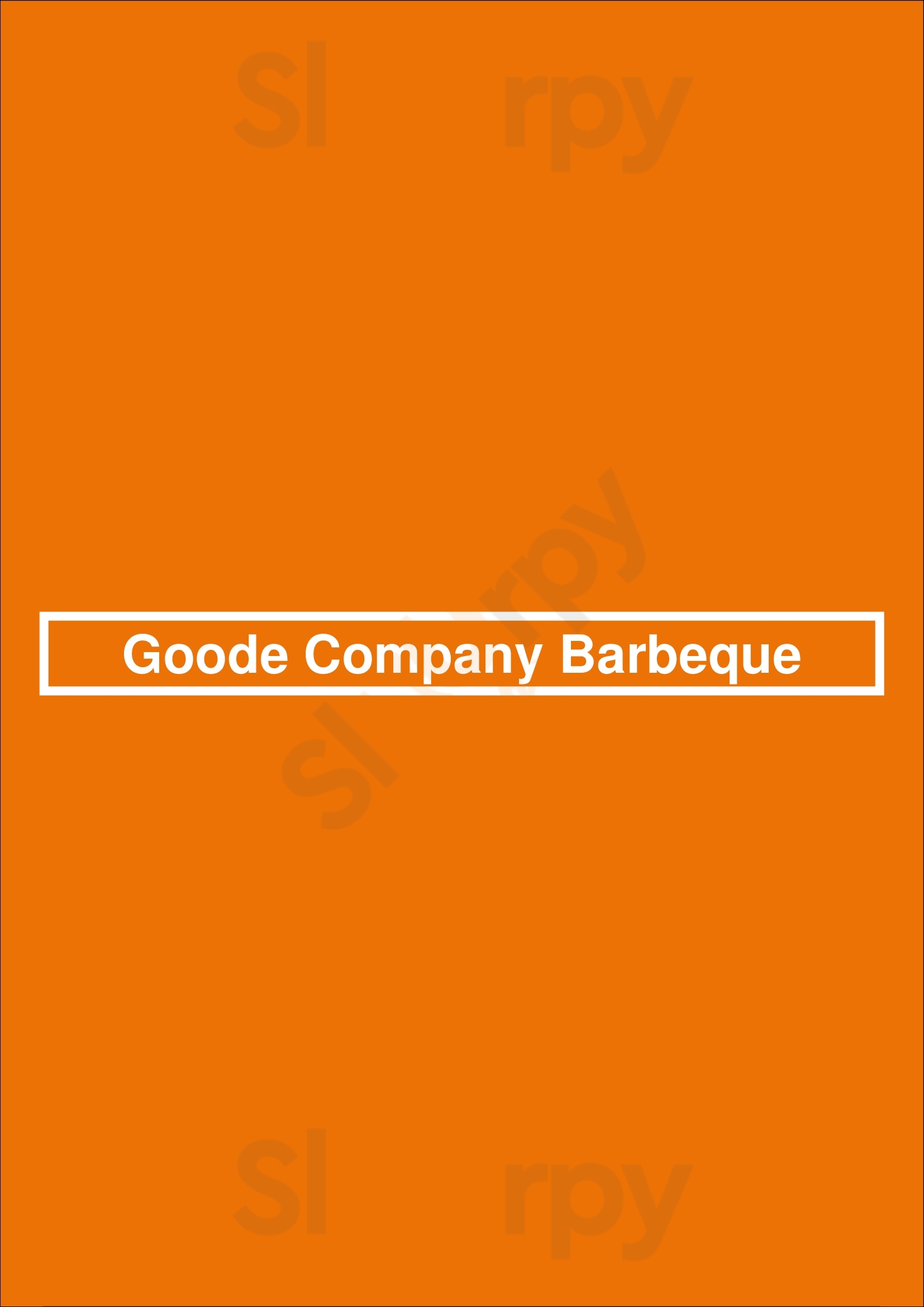 Goode Company Bbq Houston Menu - 1