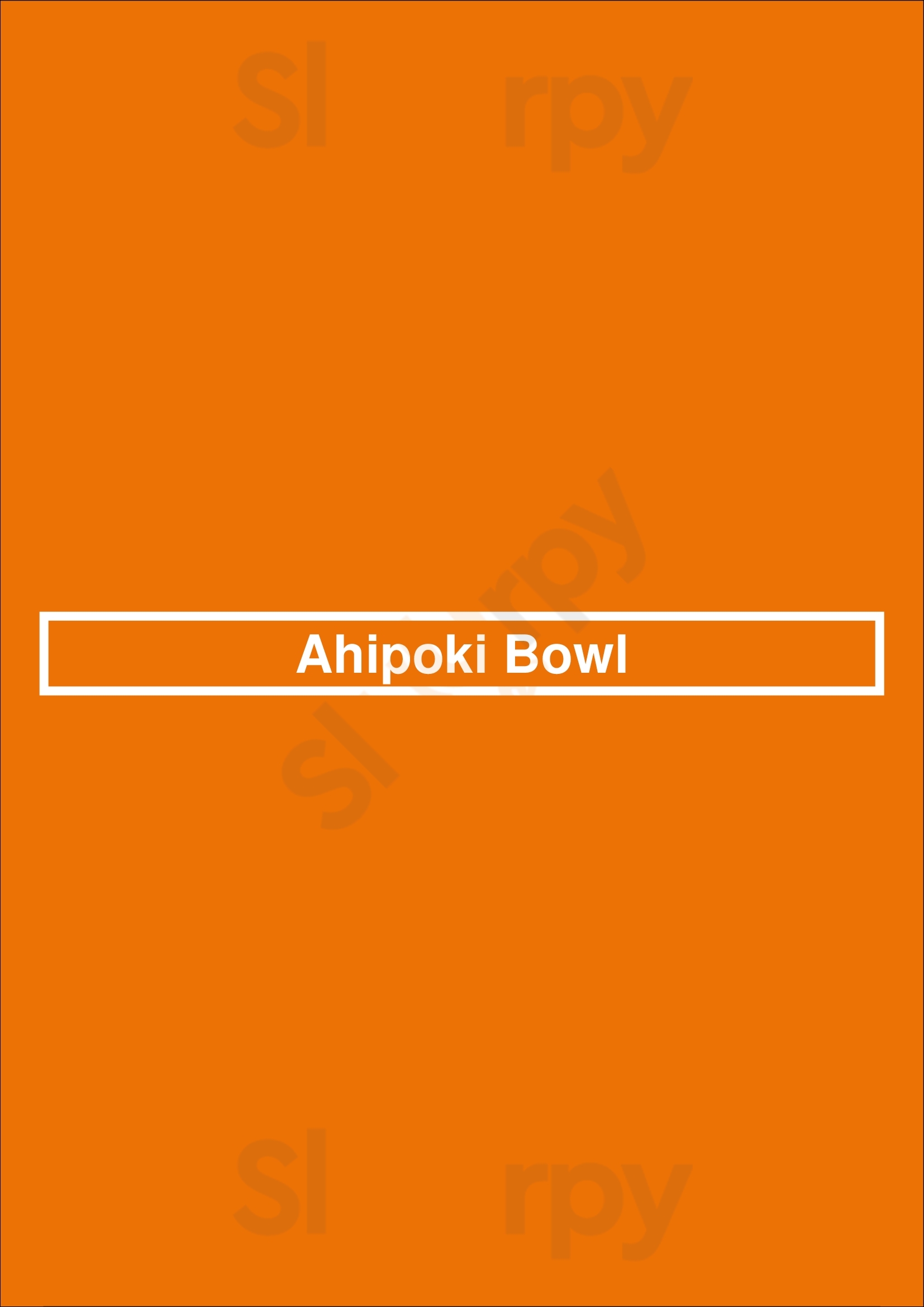Ahipoki Bowl Scottsdale Menu - 1