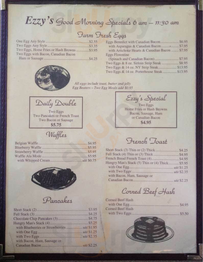 Ezzy's Restaurant Incorporated Rochester Menu - 1