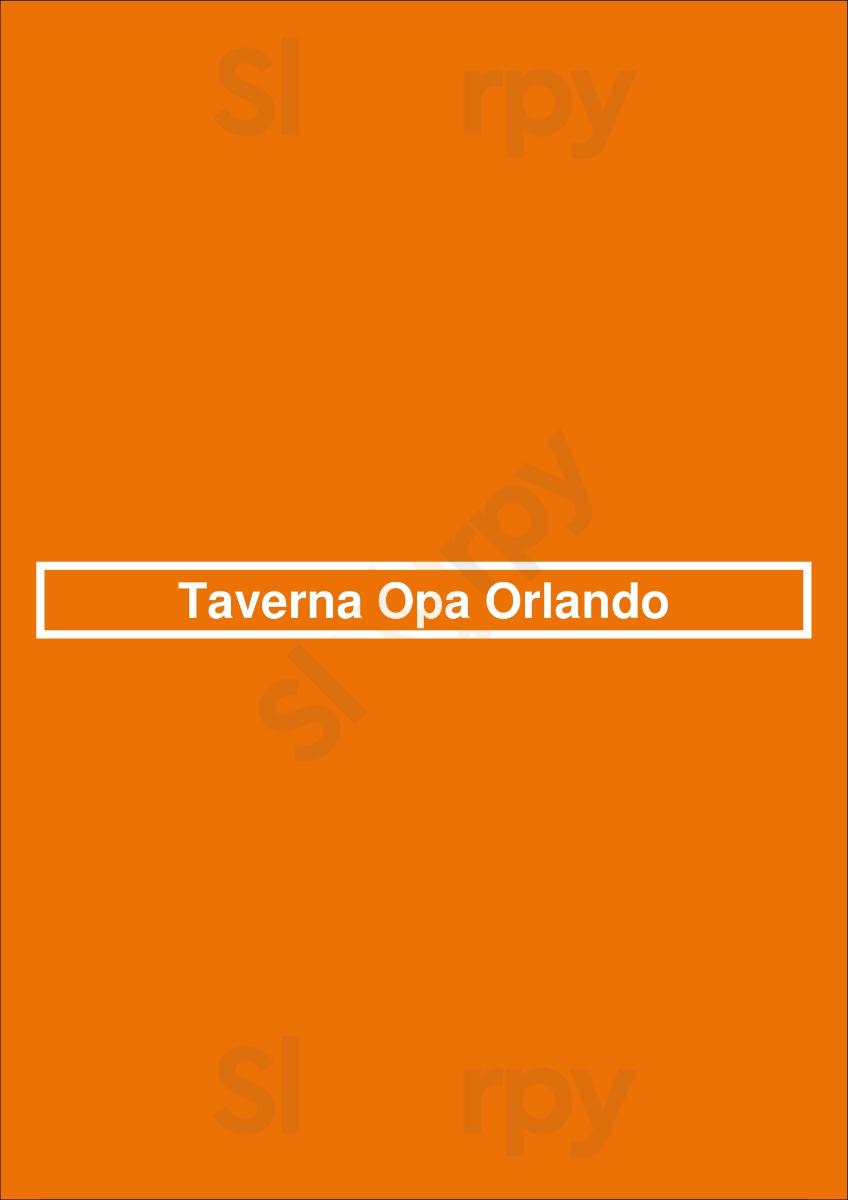 Taverna Opa Orlando Orlando Menu - 1