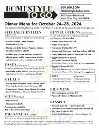 Homestyle To Go menu