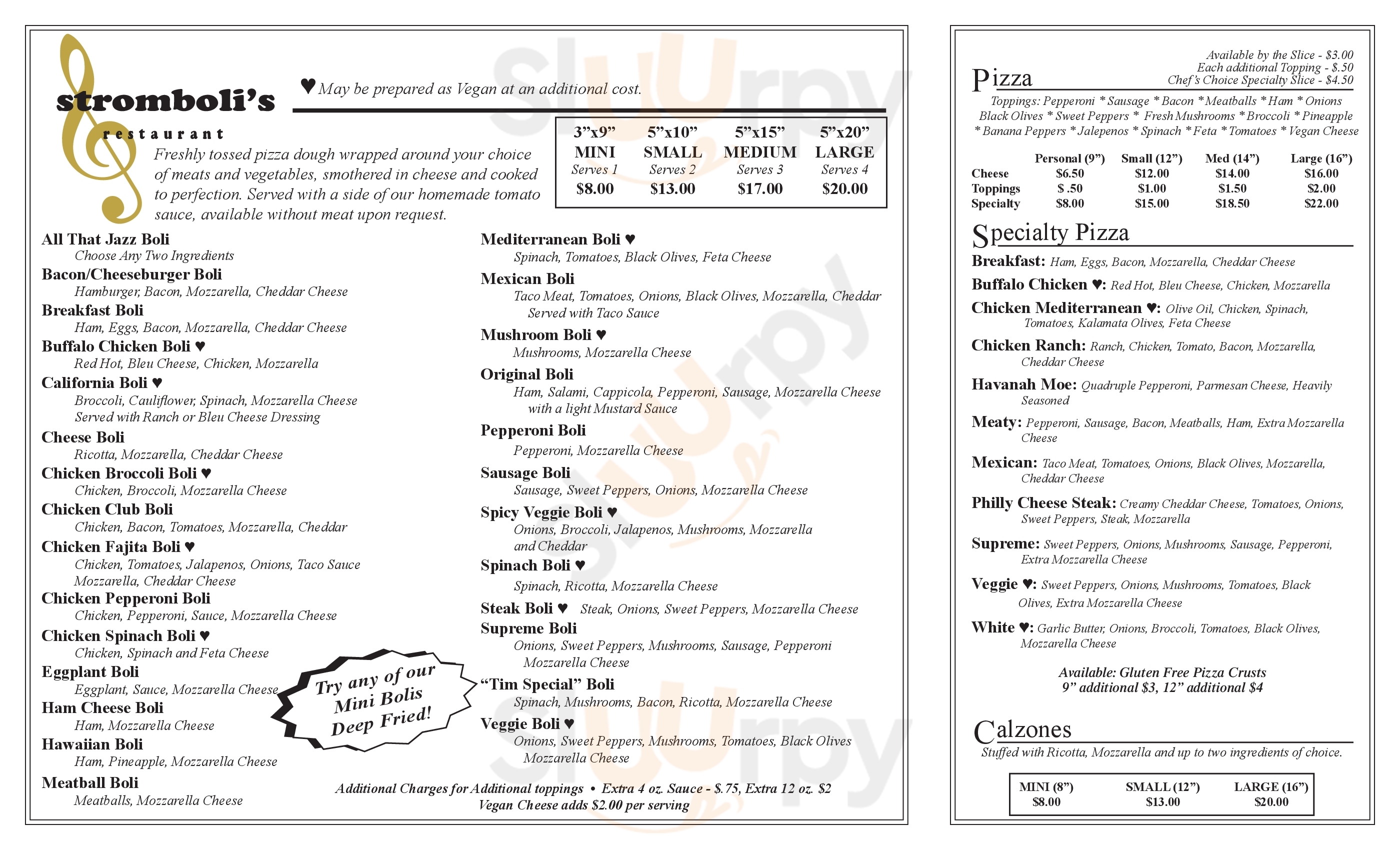 Main Menu - Stromboli Express