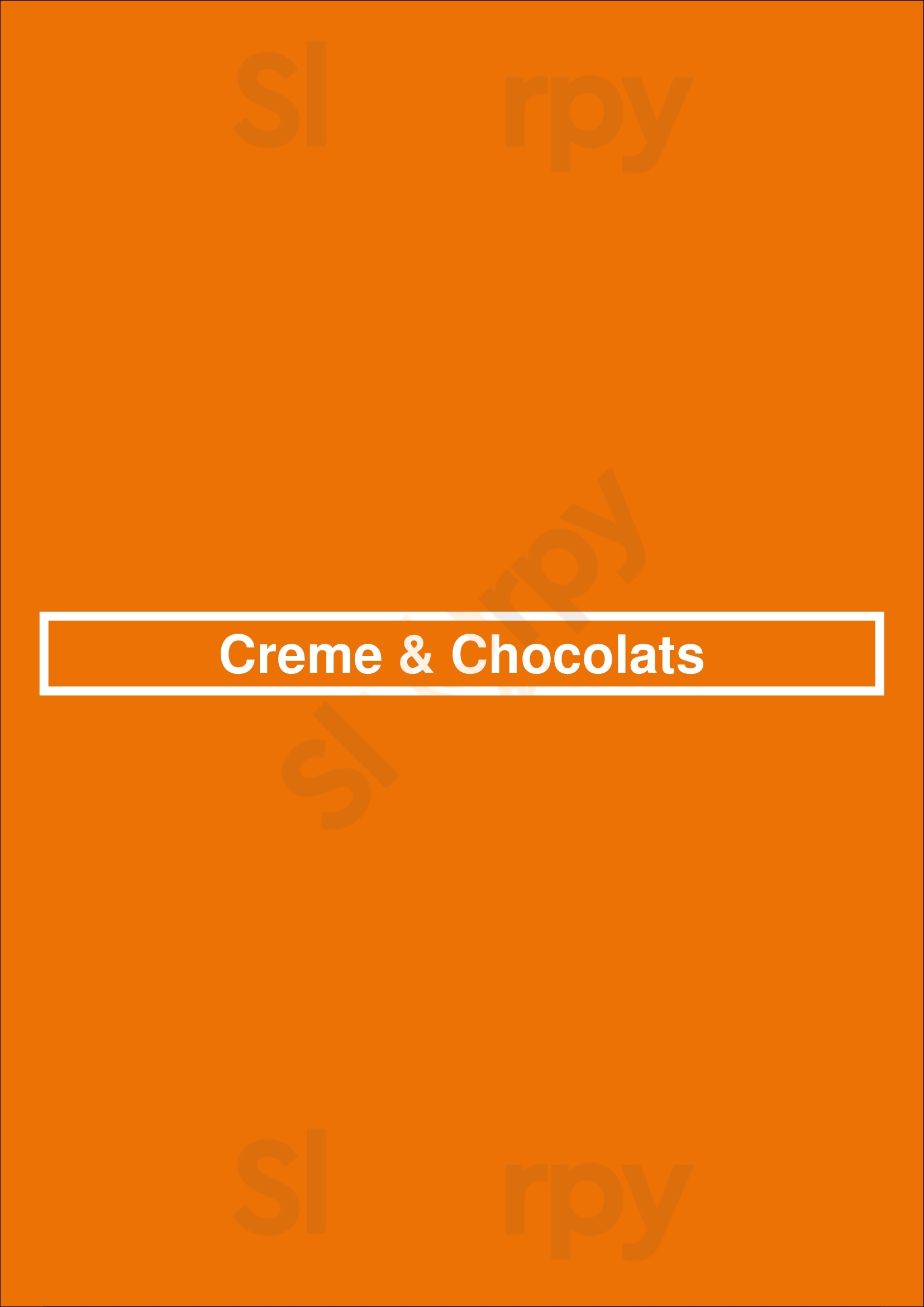 Creme & Chocolats Mesa Menu - 1