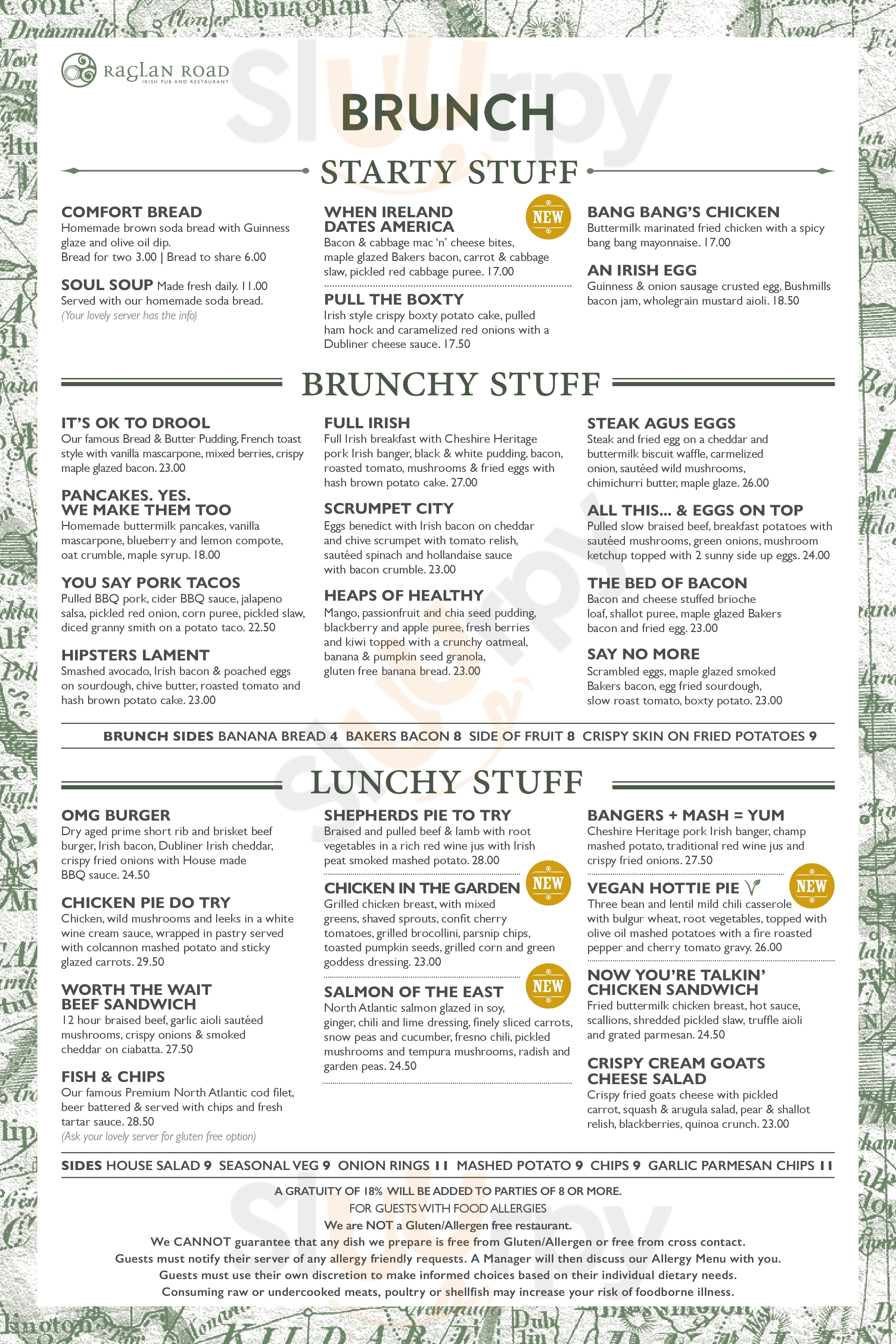 Main Menu - Cooke's Of Dublin