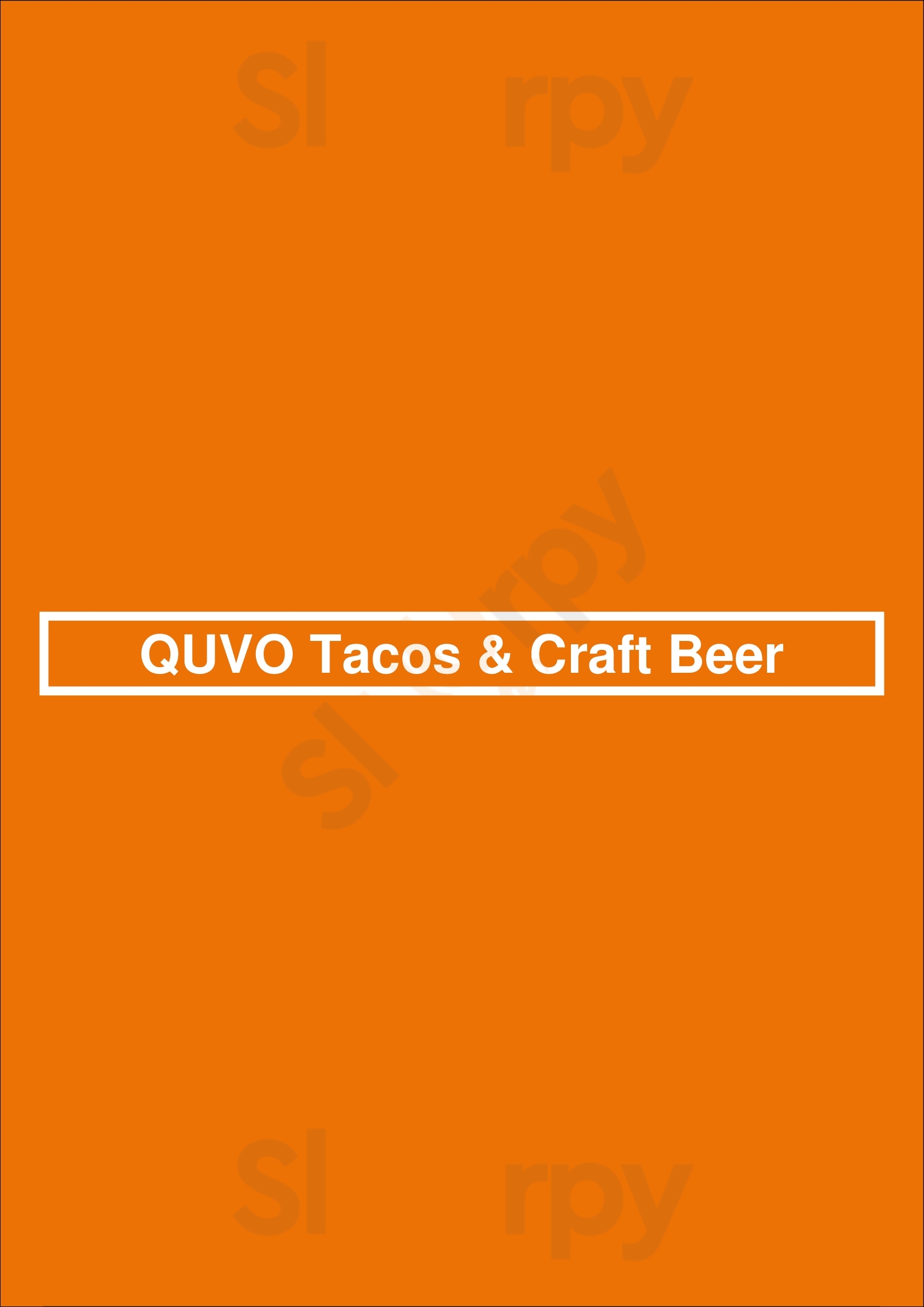 Quvo Tacos And Craft Beer Fort Lauderdale Menu - 1