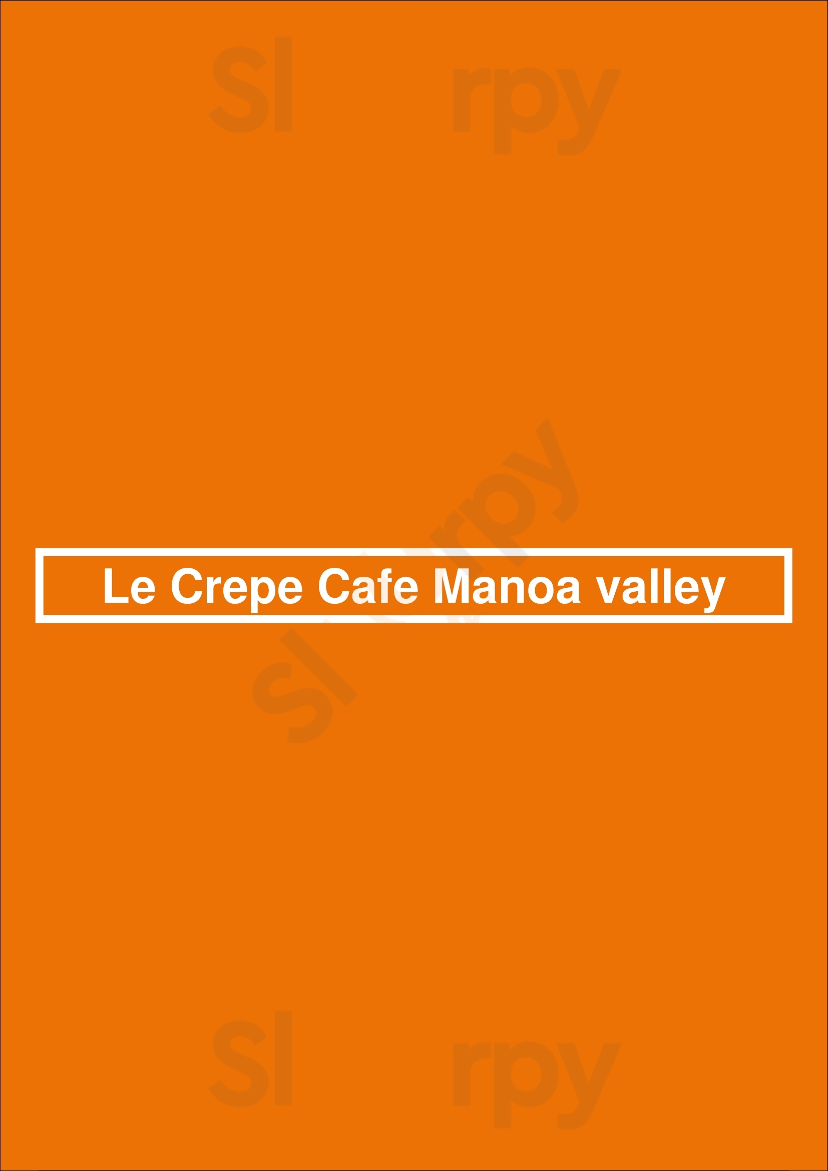 Le Crepe Cafe Manoa Valley Honolulu Menu - 1