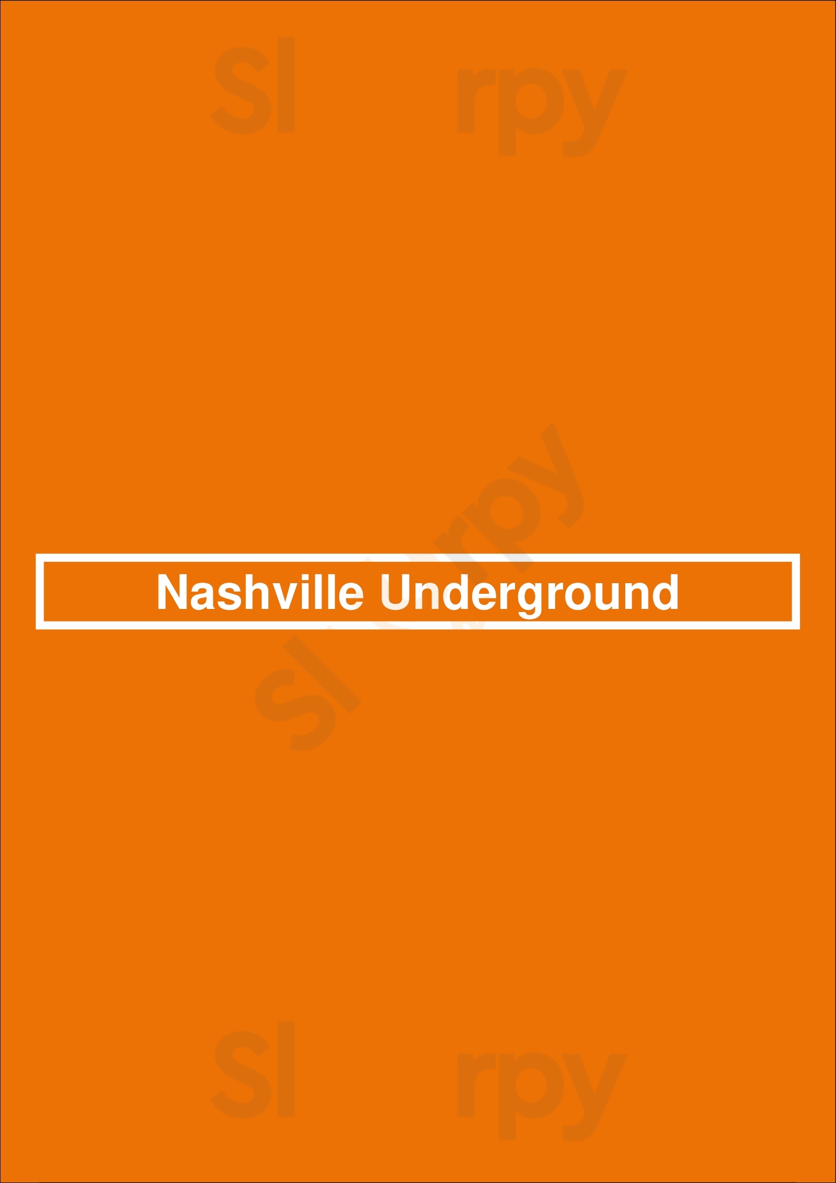 Nashville Underground Nashville Menu - 1
