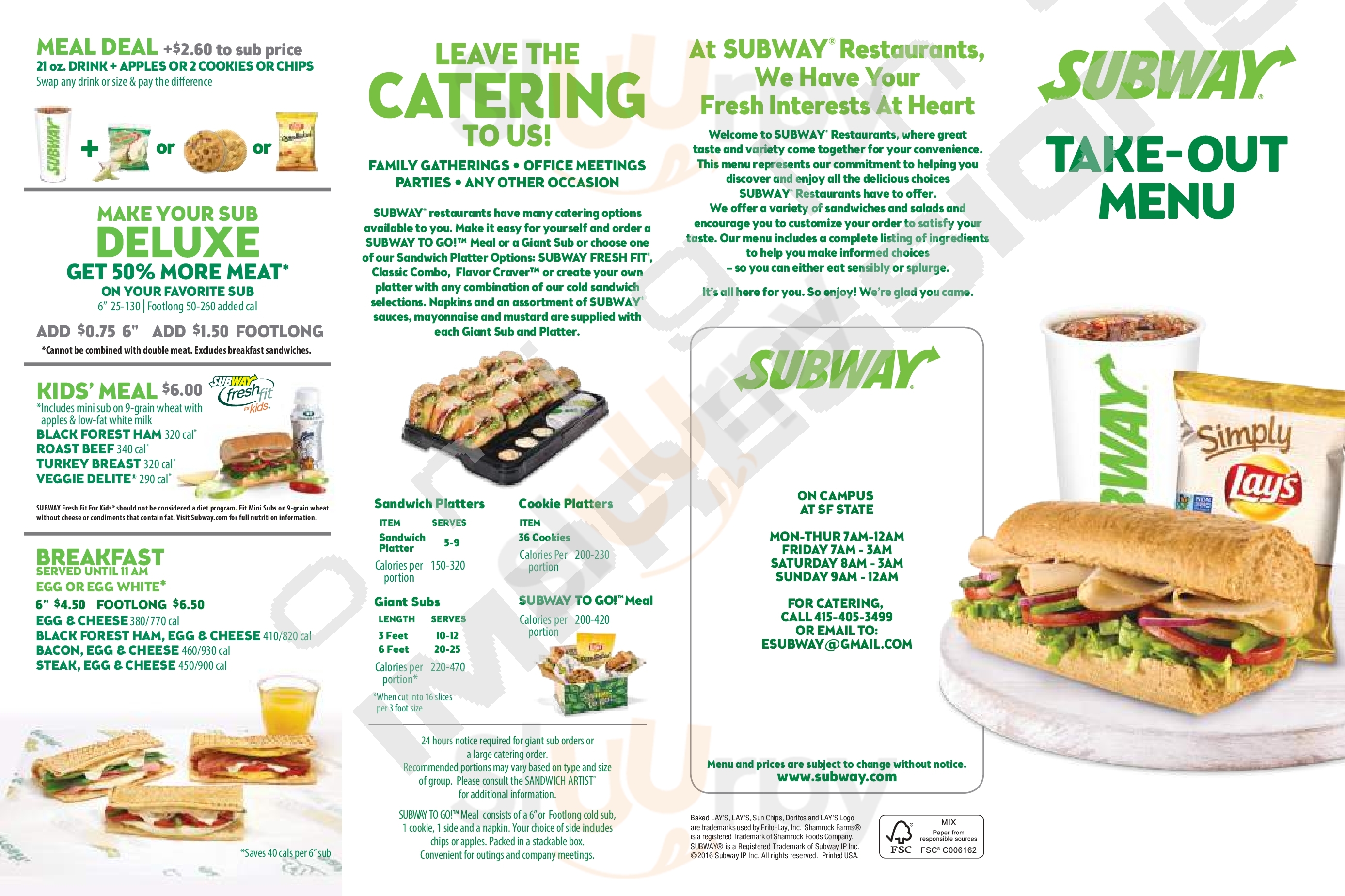 Subway Fort Lauderdale Menu - 1