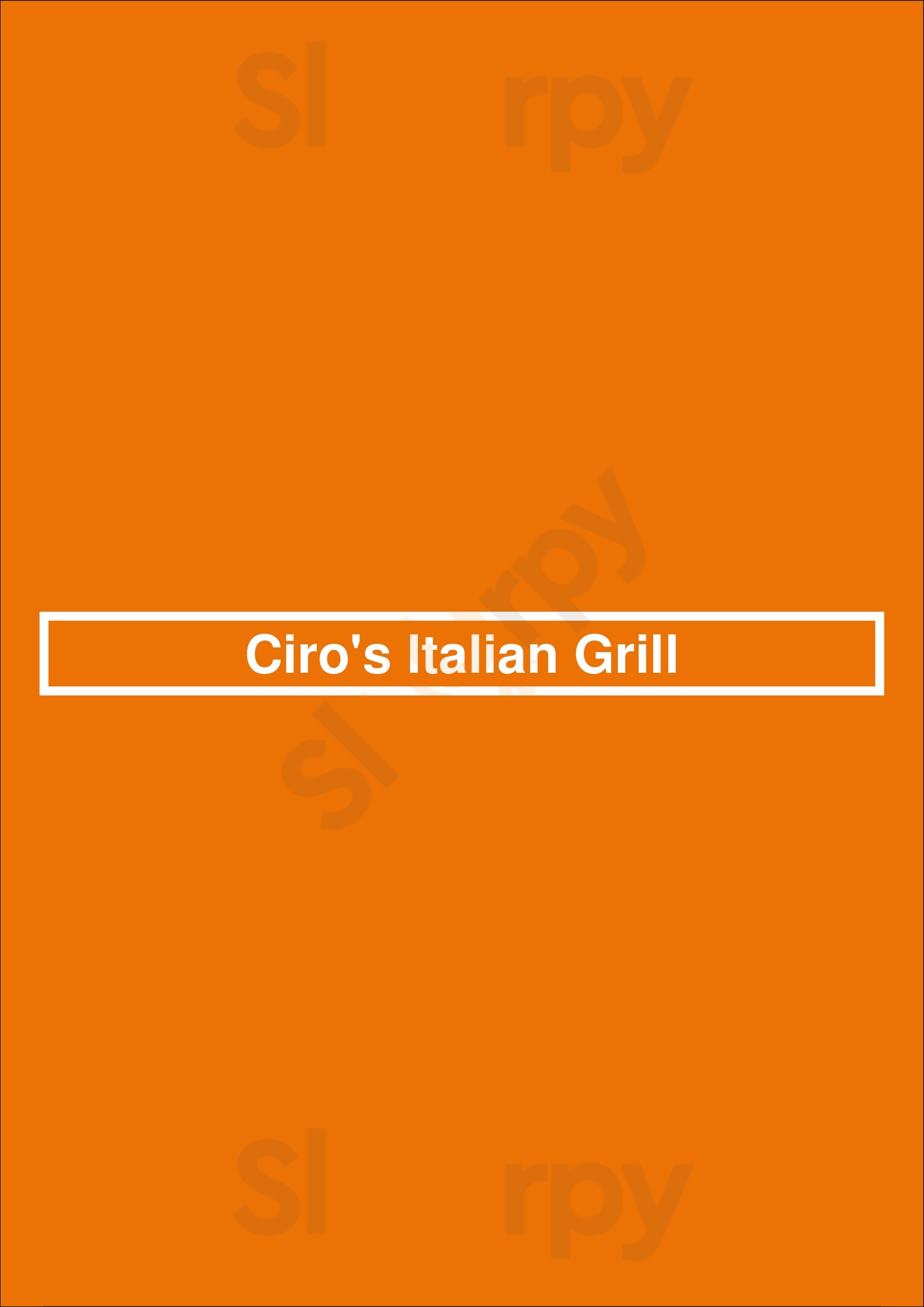 Ciro's Italian Grill Houston Menu - 1