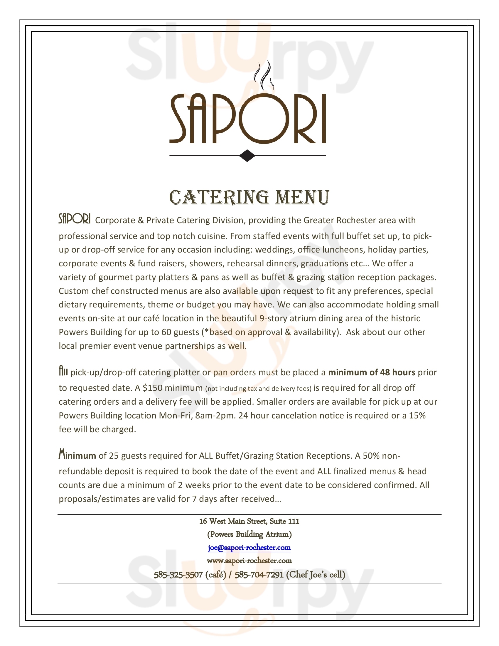 Main Menu - Sapori