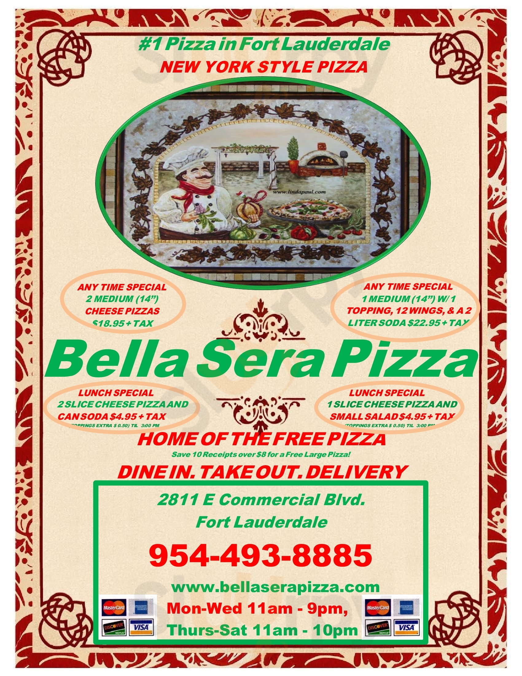 Bella Sera Pizza Fort Lauderdale Menu - 1