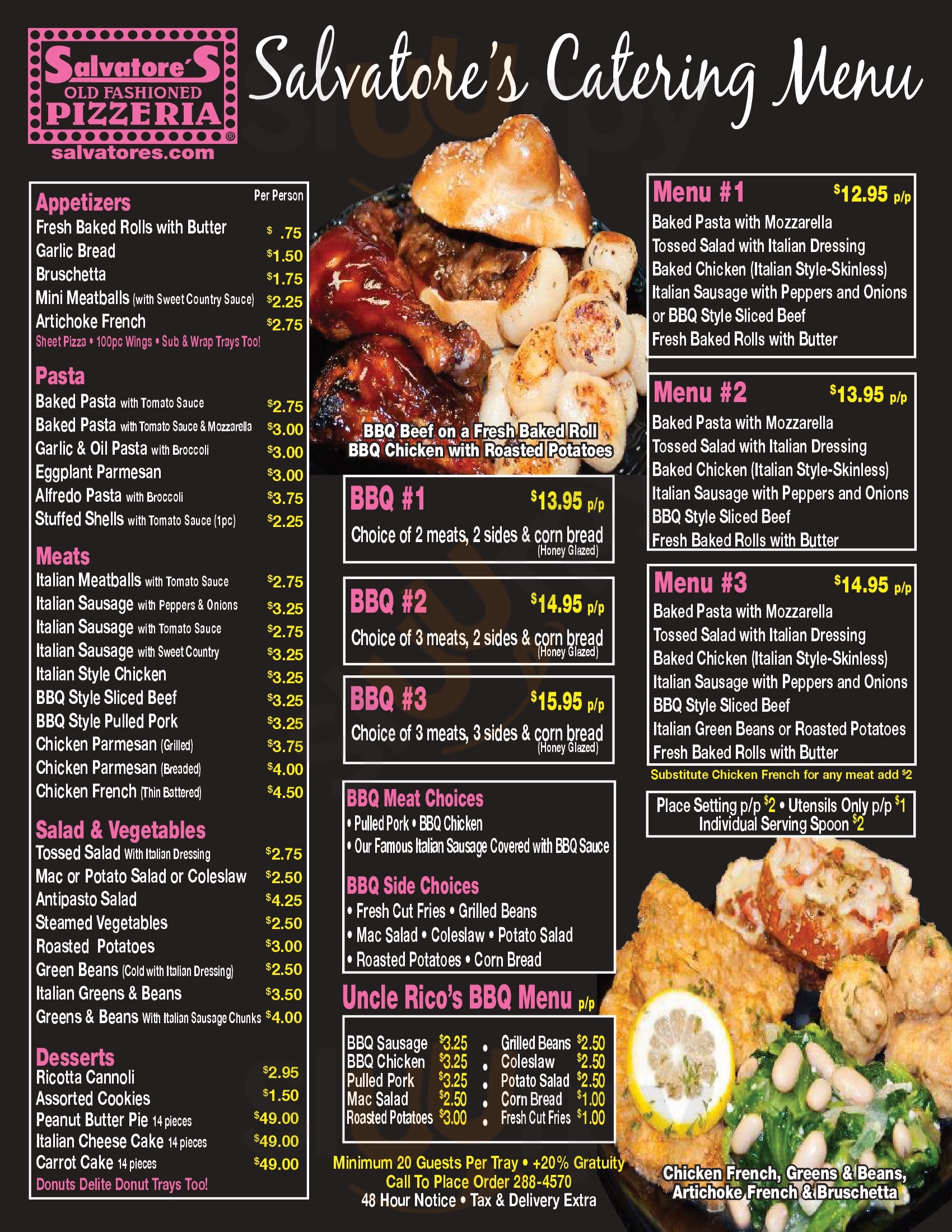 Main Menu - Salvatore's Pizzeria