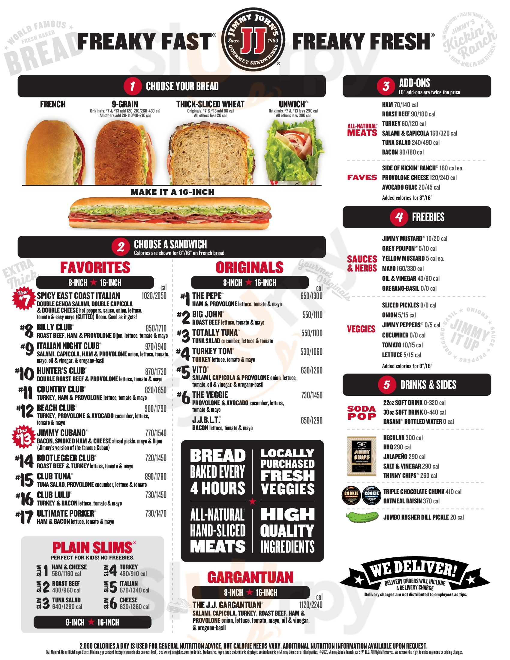 Jimmy John's Charleston Menu - 1