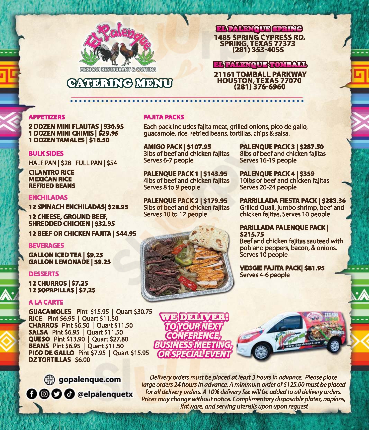Main Menu - El Palenque Mexican Restaurant