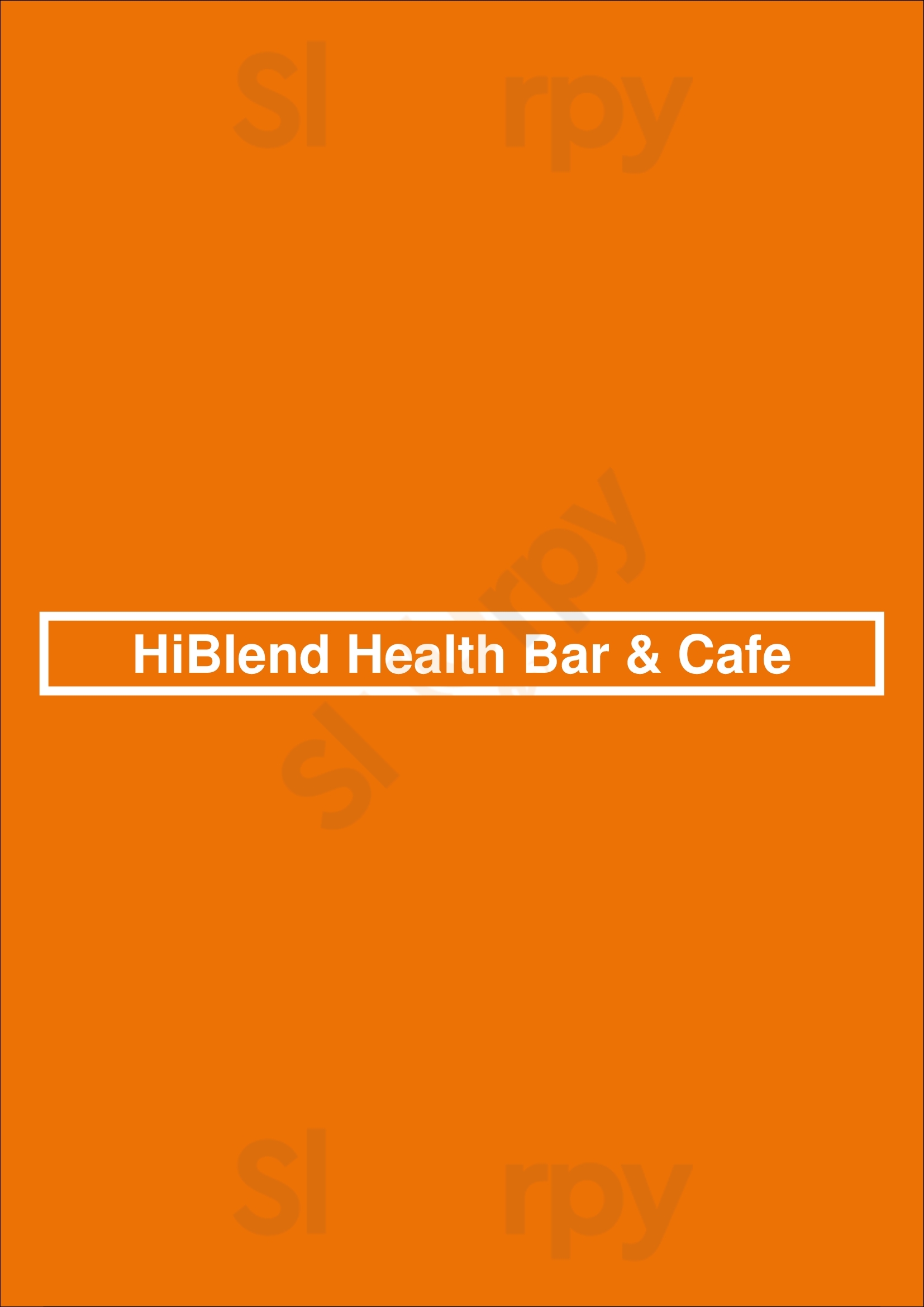 Hiblend Health Bar & Cafe Honolulu Menu - 1