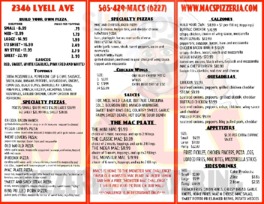 Mac's Pizzeria And Grill