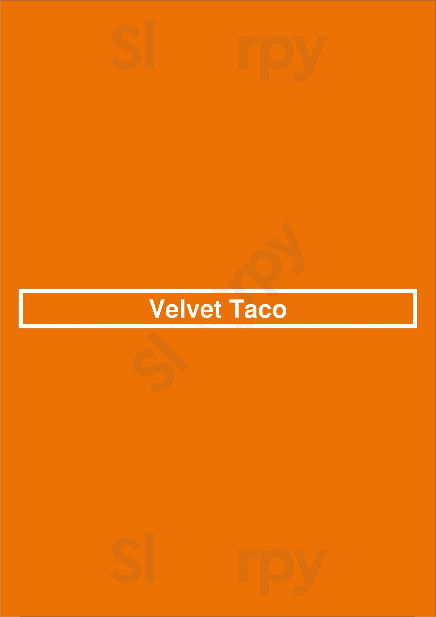 Velvet Taco Houston Menu - 1