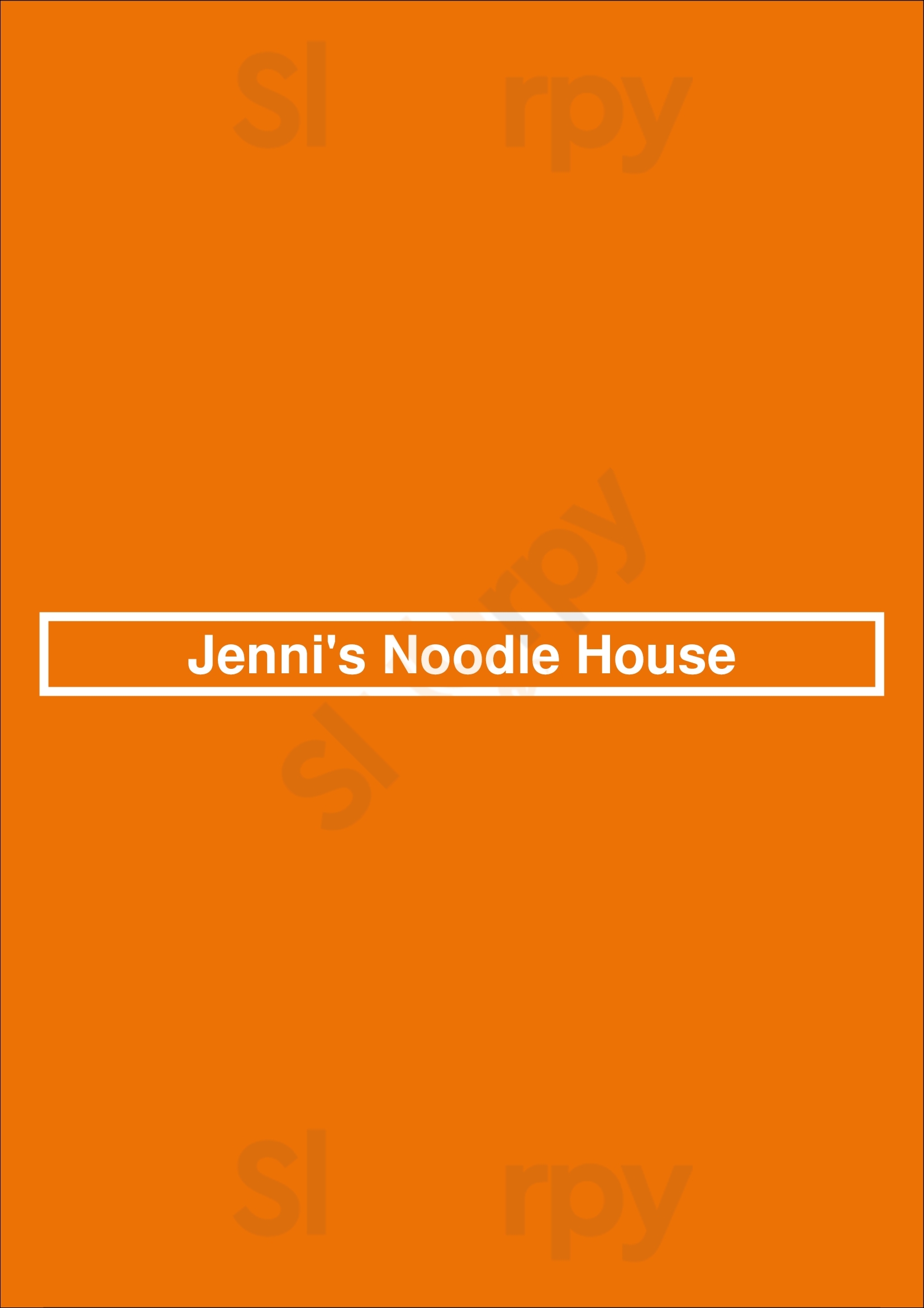 Jenni's Noodle House Houston Menu - 1