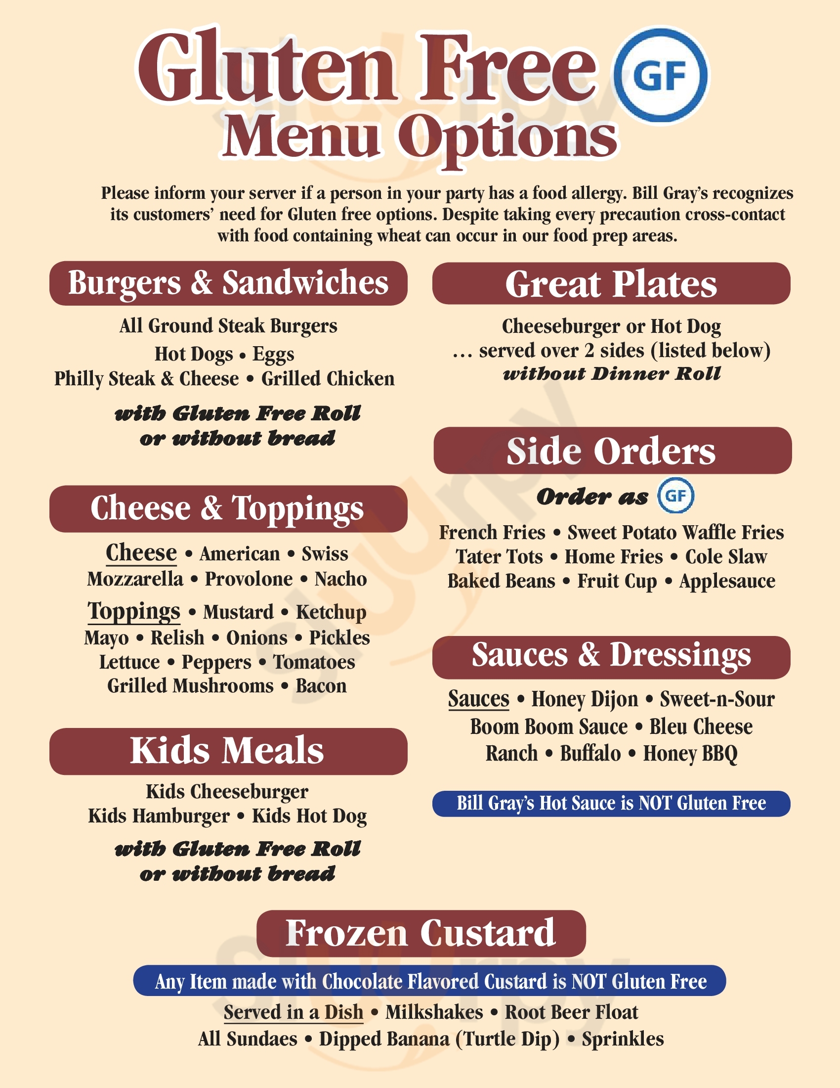 Main Menu - Bill Gray's