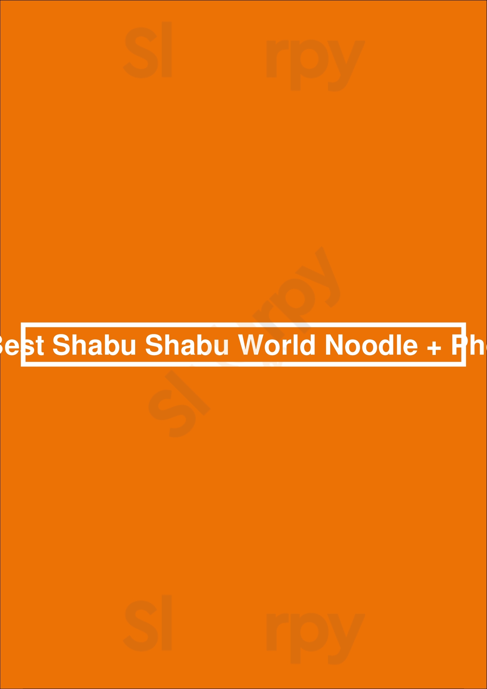 Best Shabu Shabu World Noodle + Pho Orlando Menu - 1