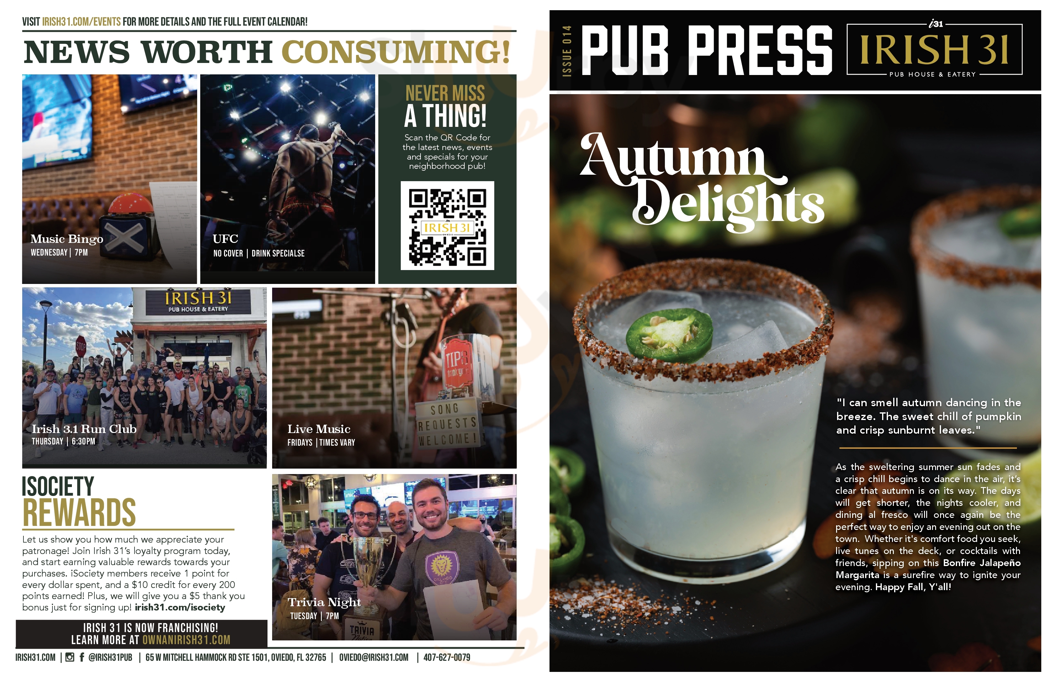 Main Menu - Irish 31 Pub & Eatery