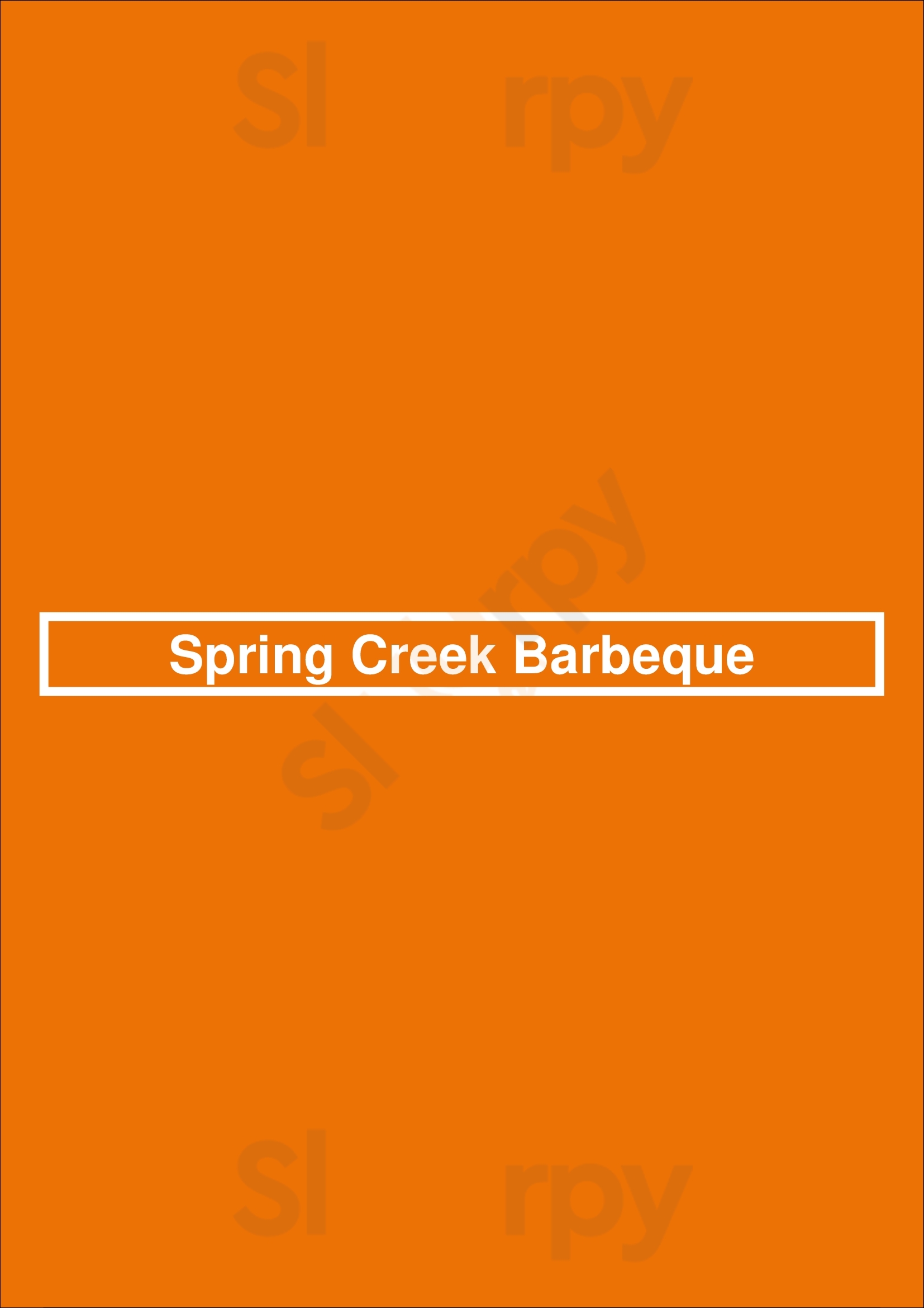 Spring Creek Barbeque Houston Menu - 1