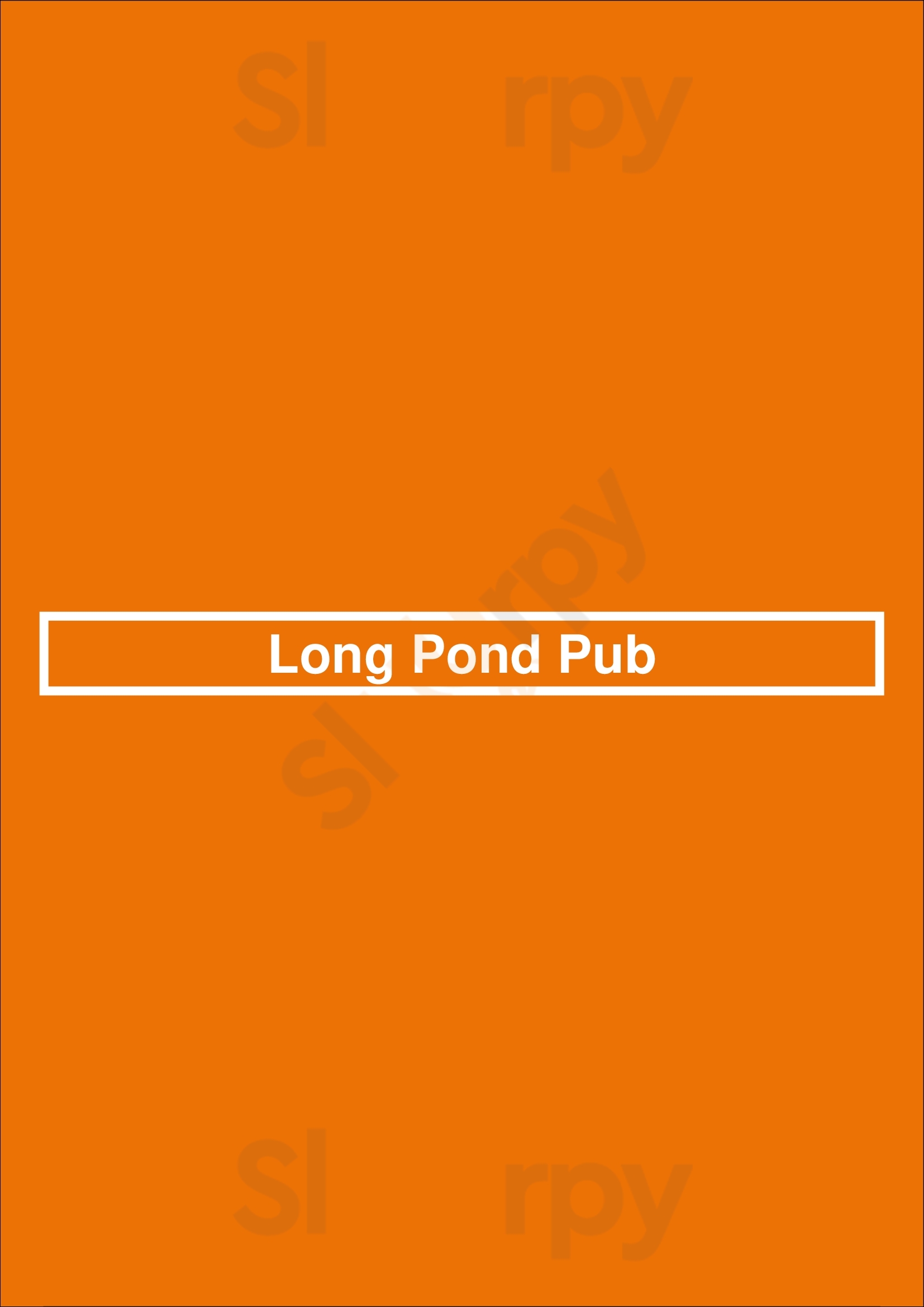 Main Menu - Long Pond Pub