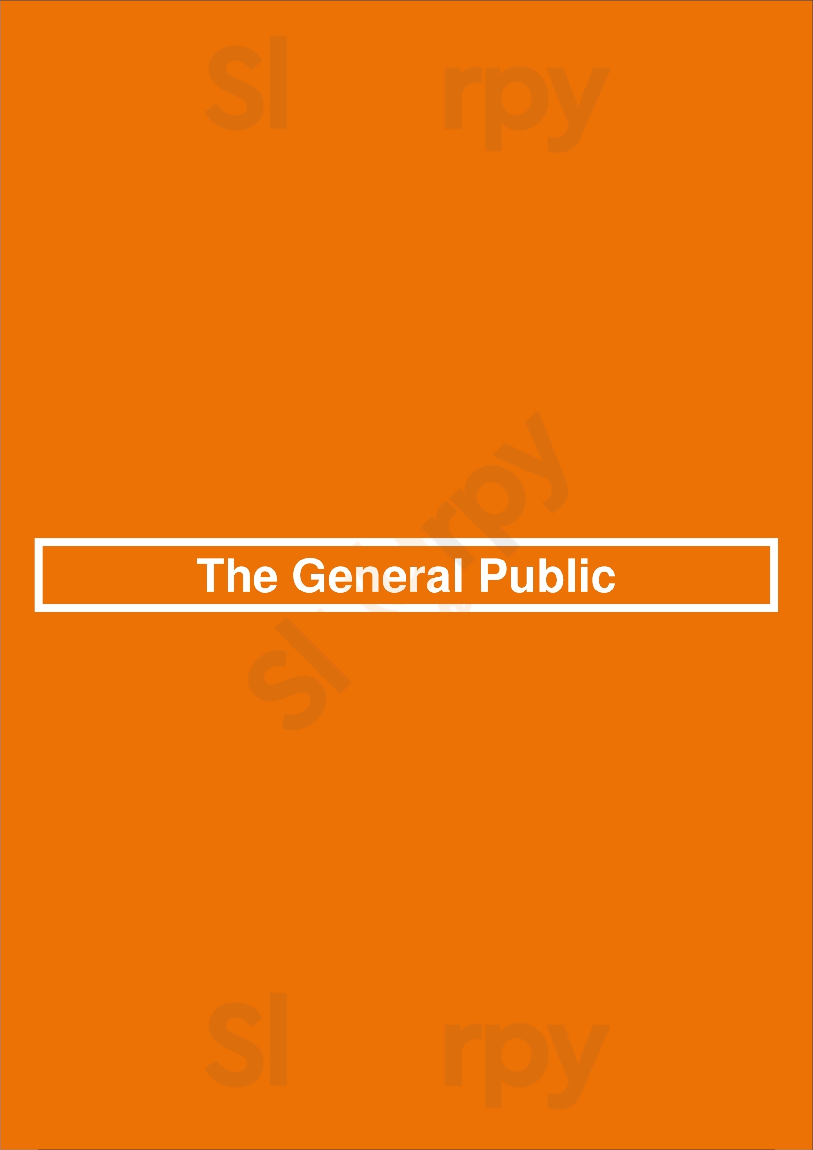 The General Public Houston Menu - 1