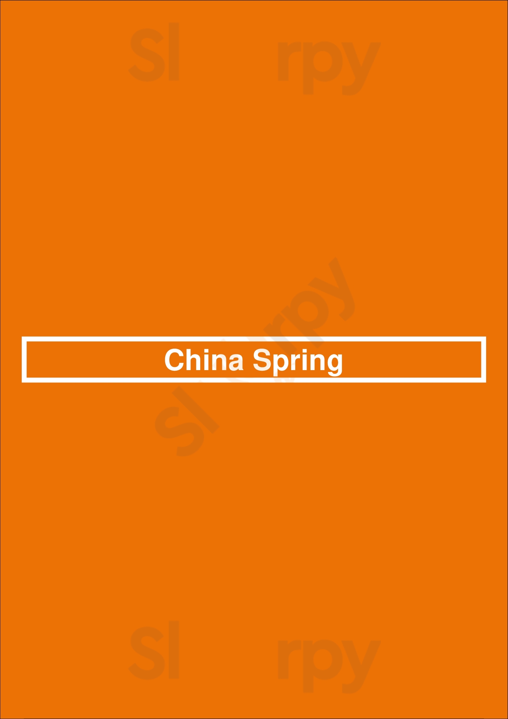 Main Menu - China Spring