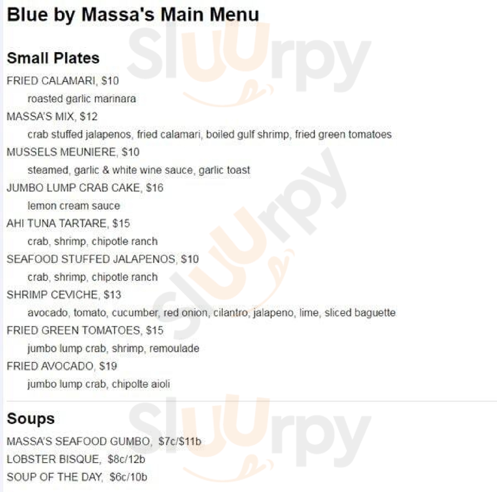 Massa's Restaurant Houston Menu - 1