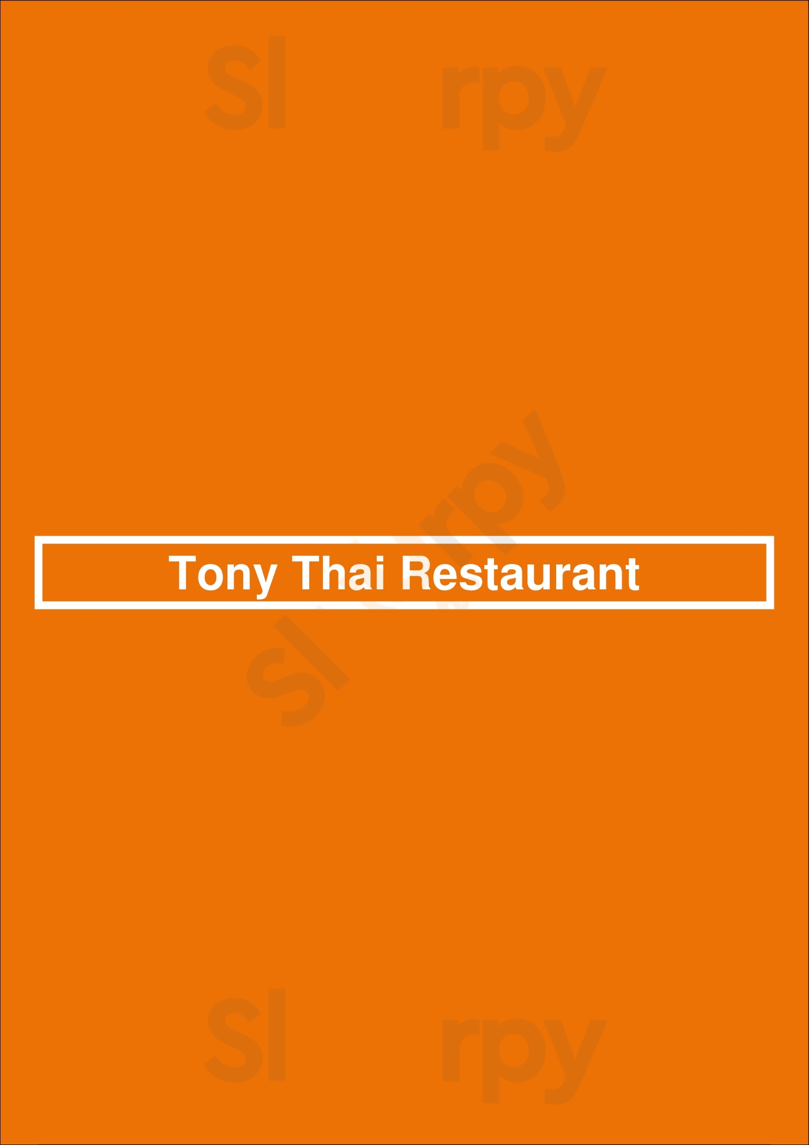 Tony Thai Restaurant Houston Menu - 1