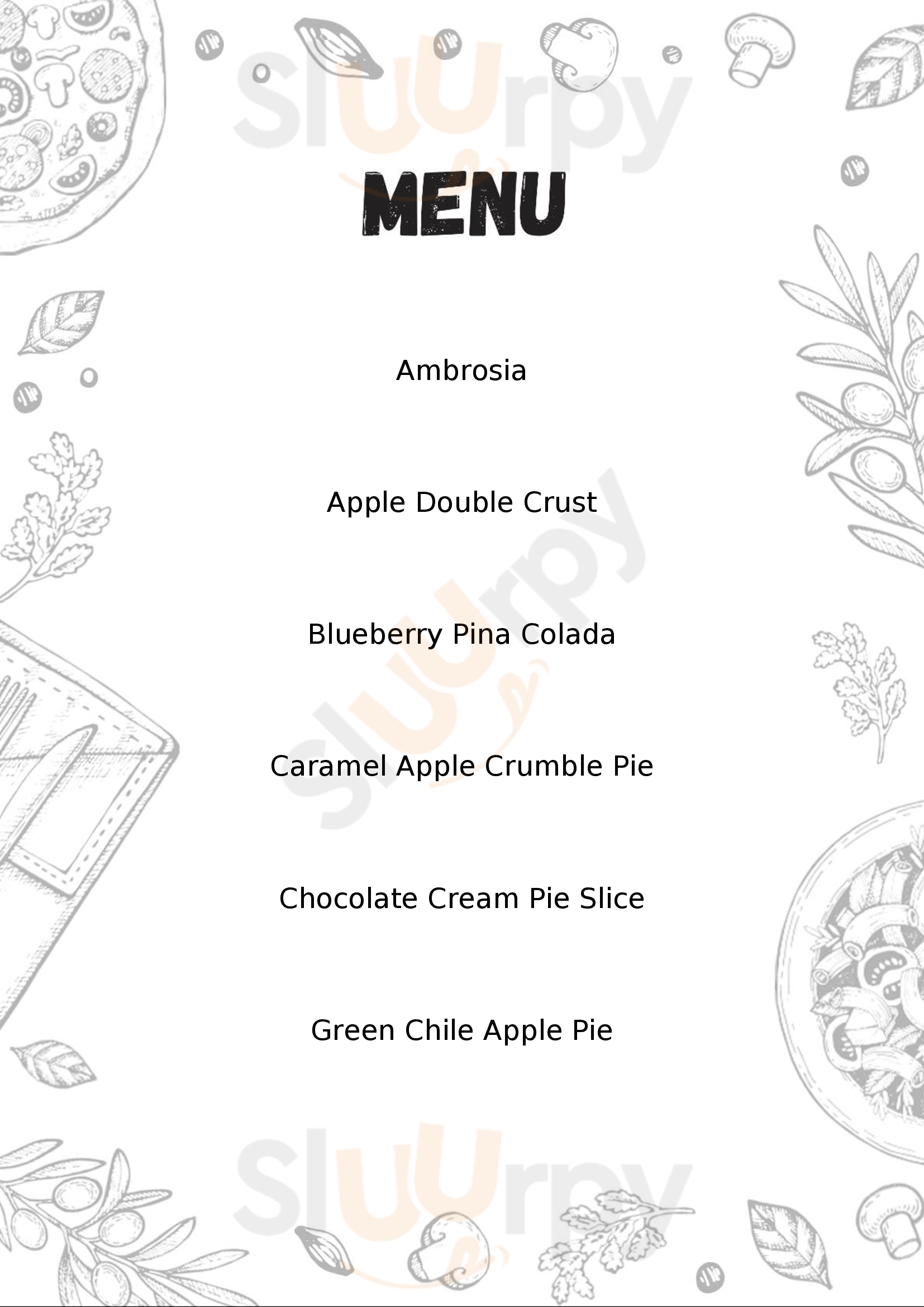Pie Snob Phoenix Menu - 1